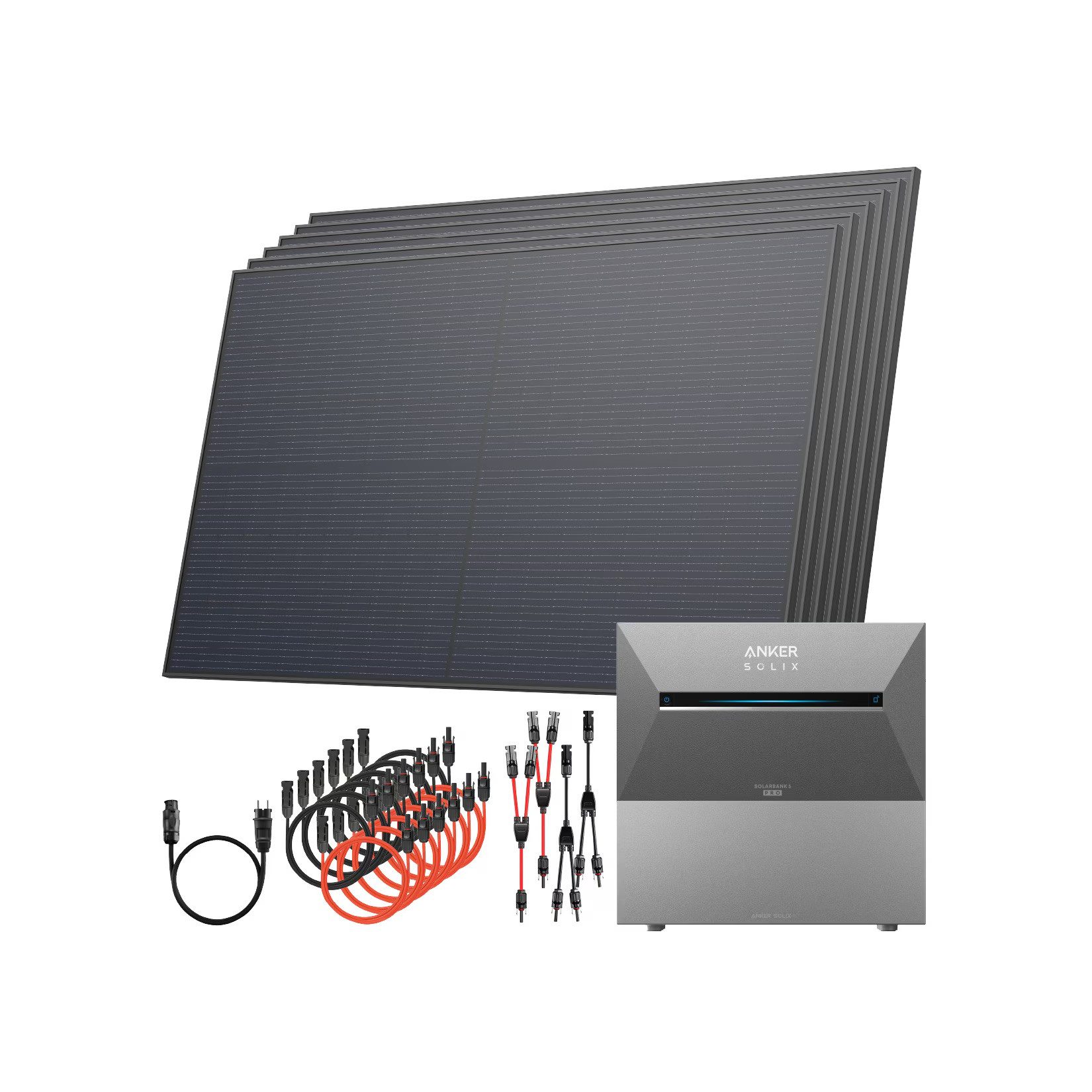 Solarway Balkonkraftwerk All In One mit Speicher 3000W komplett Steckdose - 5,4 kWh Anker, Prismatische LiFePO₄-Zellen, Steckdose - 5,4 kWh Anker Solix 3