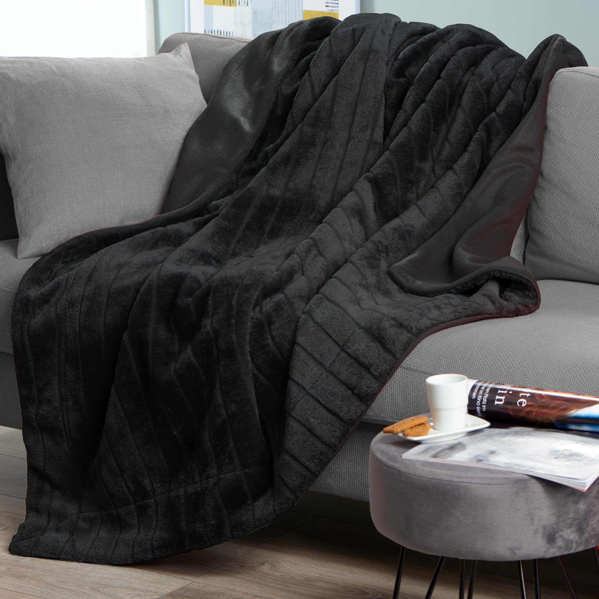 Wohndecke Alaska Kuscheldecke Sofa Felloptik Pelzimitat günstig online kaufen