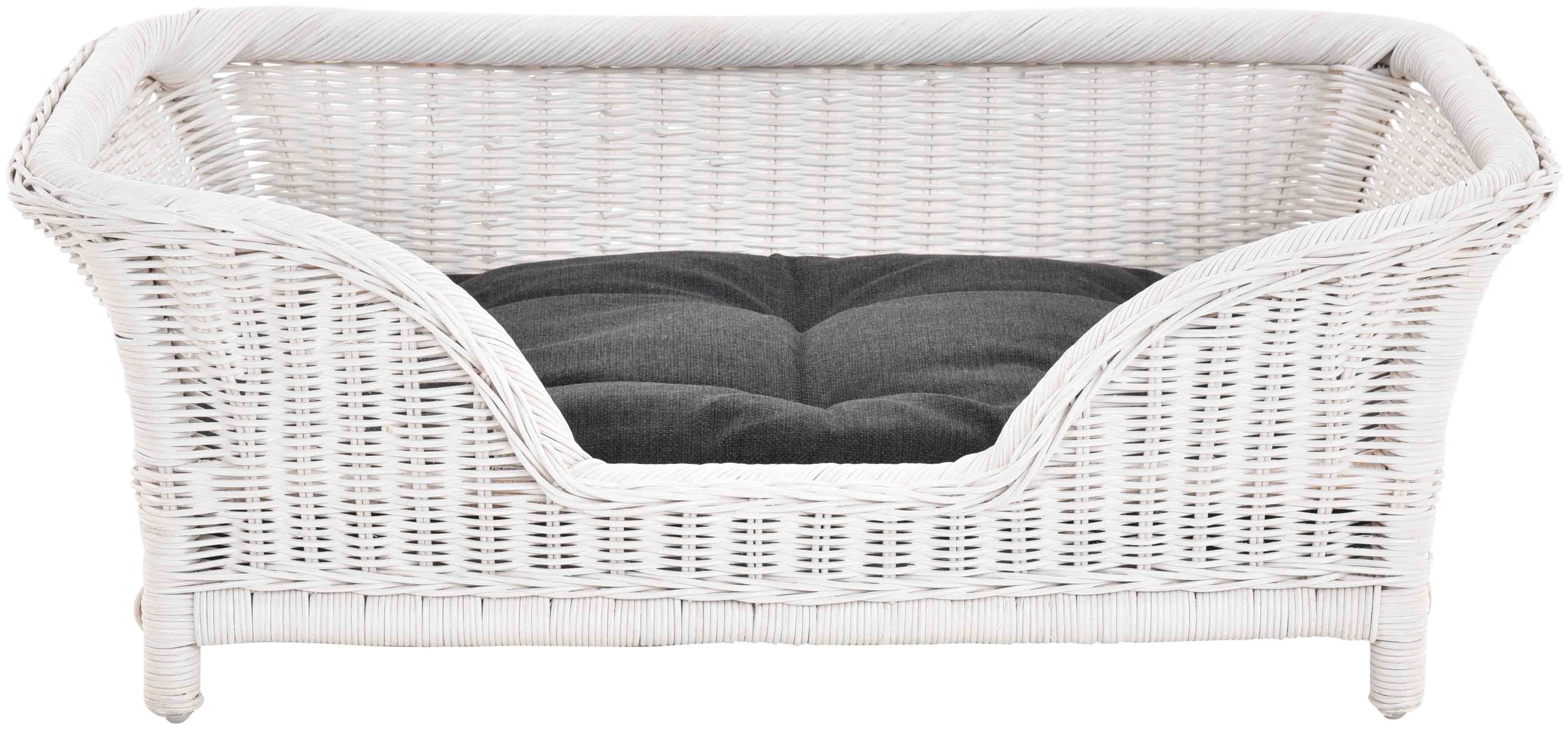Thumbnail - Krines Home Hundekorb Großer Rattan Hundekorb geflochten Hundebett Hund hoch mit Kissen, Rattan Korb, Hundecouch