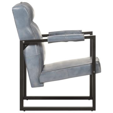 vidaXL Sessel Sessel 60x75x90 cm Grau Echtes Ziegenleder (1-St)