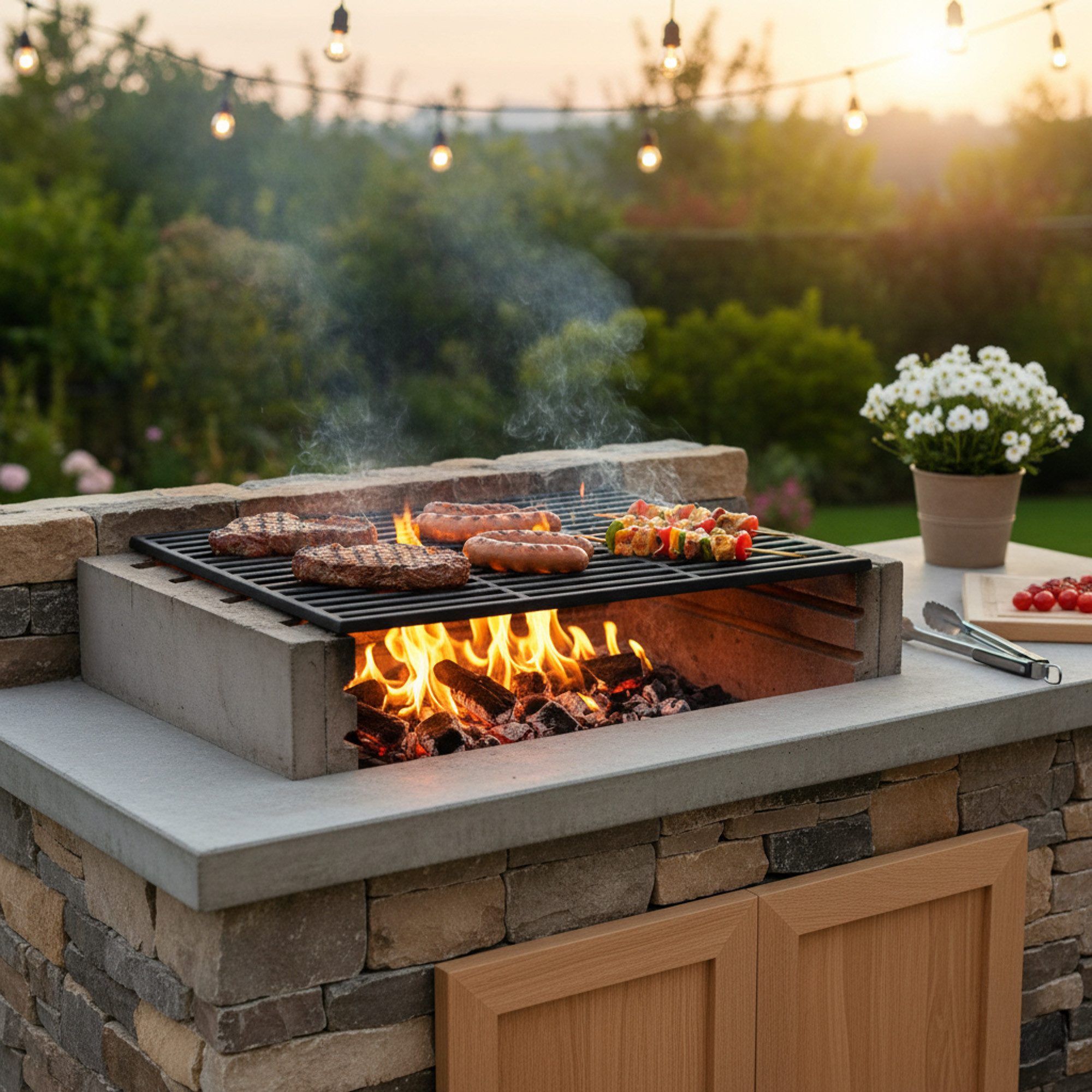 BBQ-Toro Grillrost Gusseisen Grillrost, 38 x 29 cm, emailliert, Zubehör für BBQ