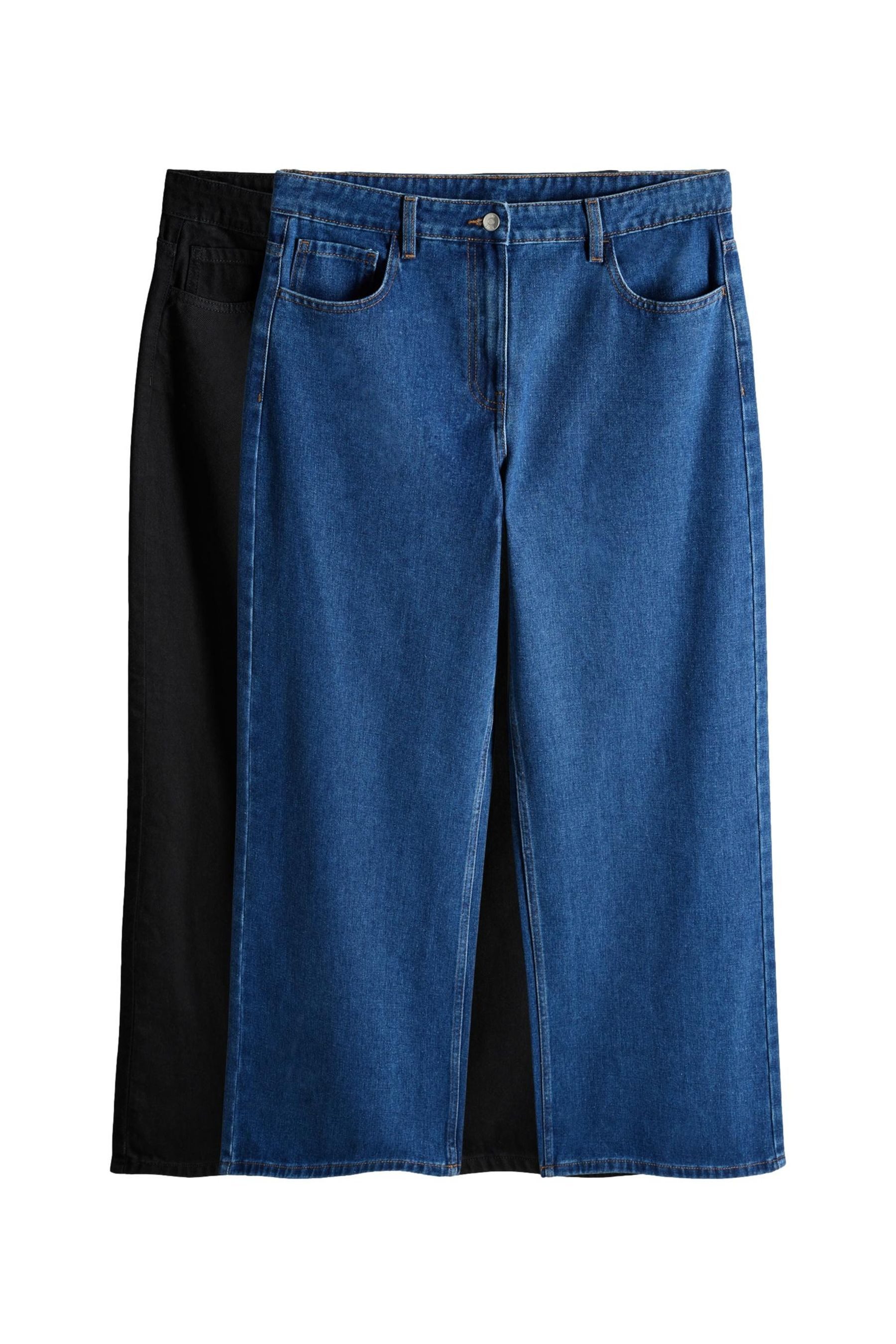 Weite Jeans The Set Jeans mit weitem Bein, 2er-Pack