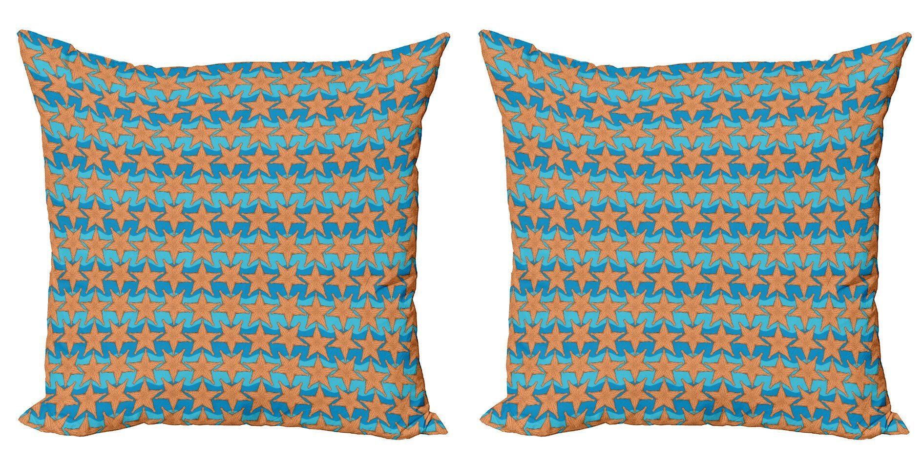 Kissenbezüge (2 Modern Stück), Abakuhaus Starfish-Wasser Accent Seetiere Digitaldruck, Sommer Doppelseitiger