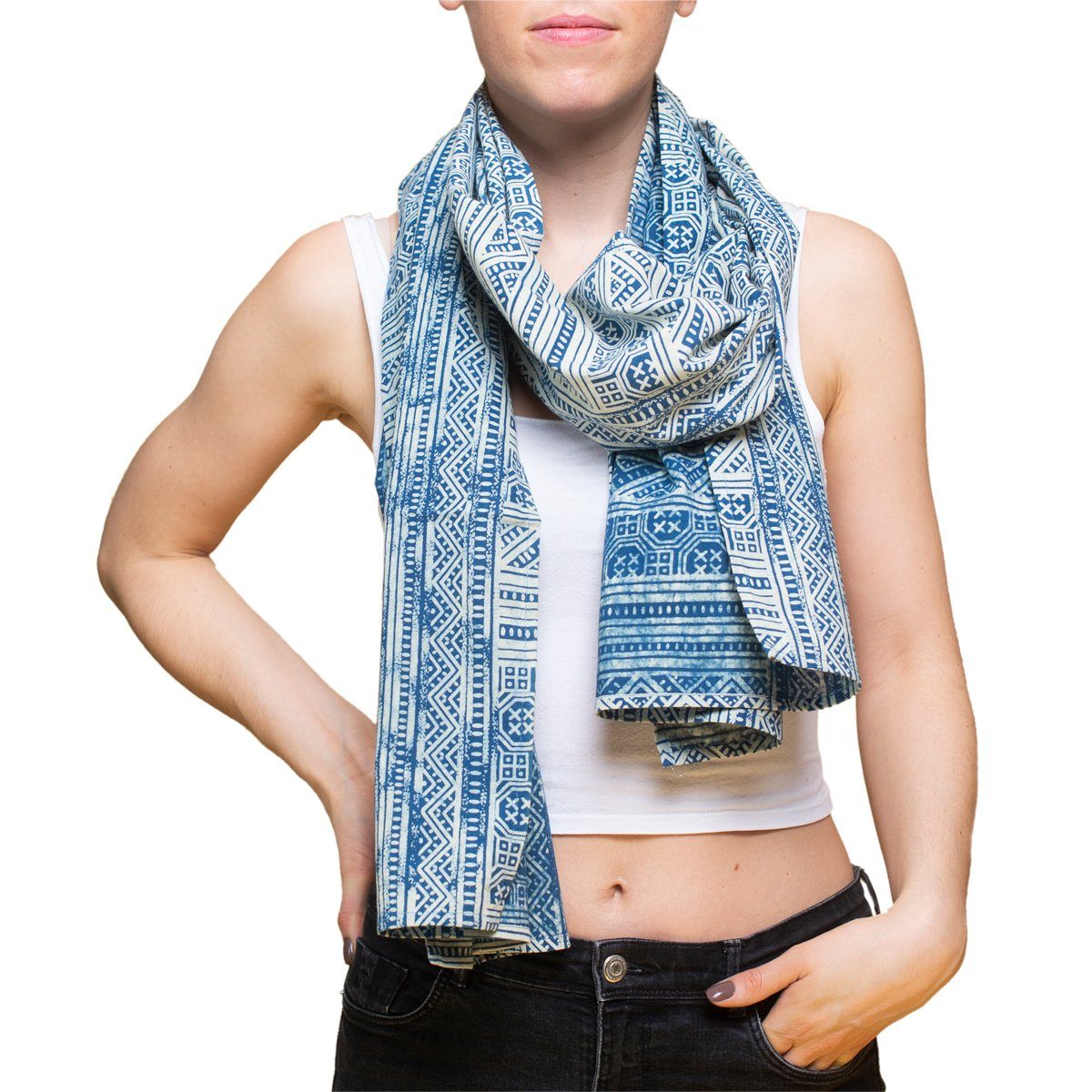 PANASIAM Schal Schal Indigo auch als Schultertuch für den Abend ideal in le günstig online kaufen