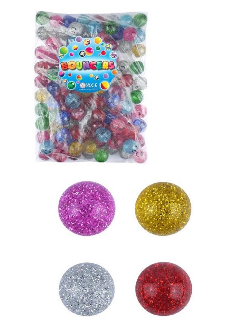 Henbrandt Flummi Piraten / Fußball-Hüpfbälle, Jet, Ball, Gummiball als Mitgebsel (4-St), Glitzer Kinderball /Partygeschenke, Glückspreise, Geschenke