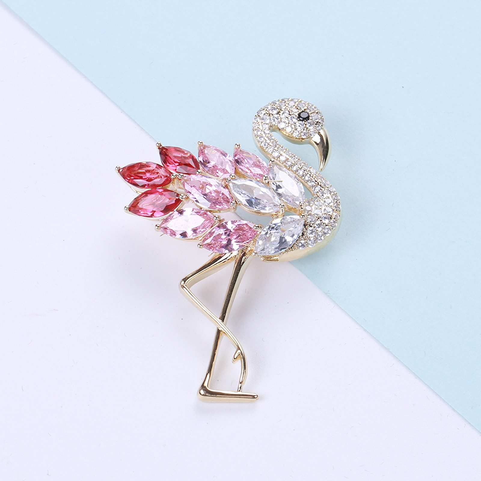 MayTree Brosche "Flamingo", rosa (Stück, 1-tlg), Metallbrosche in Form eines Flamingos