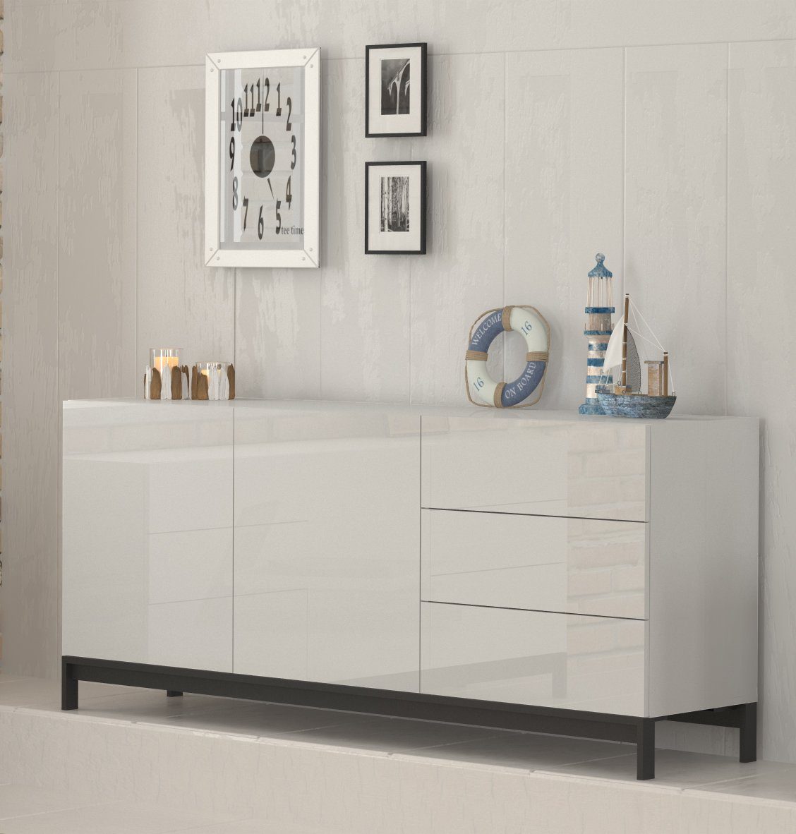 möbelando Sideboard Mercogliano, 170 x 73 x 40 cm (B/H/T)