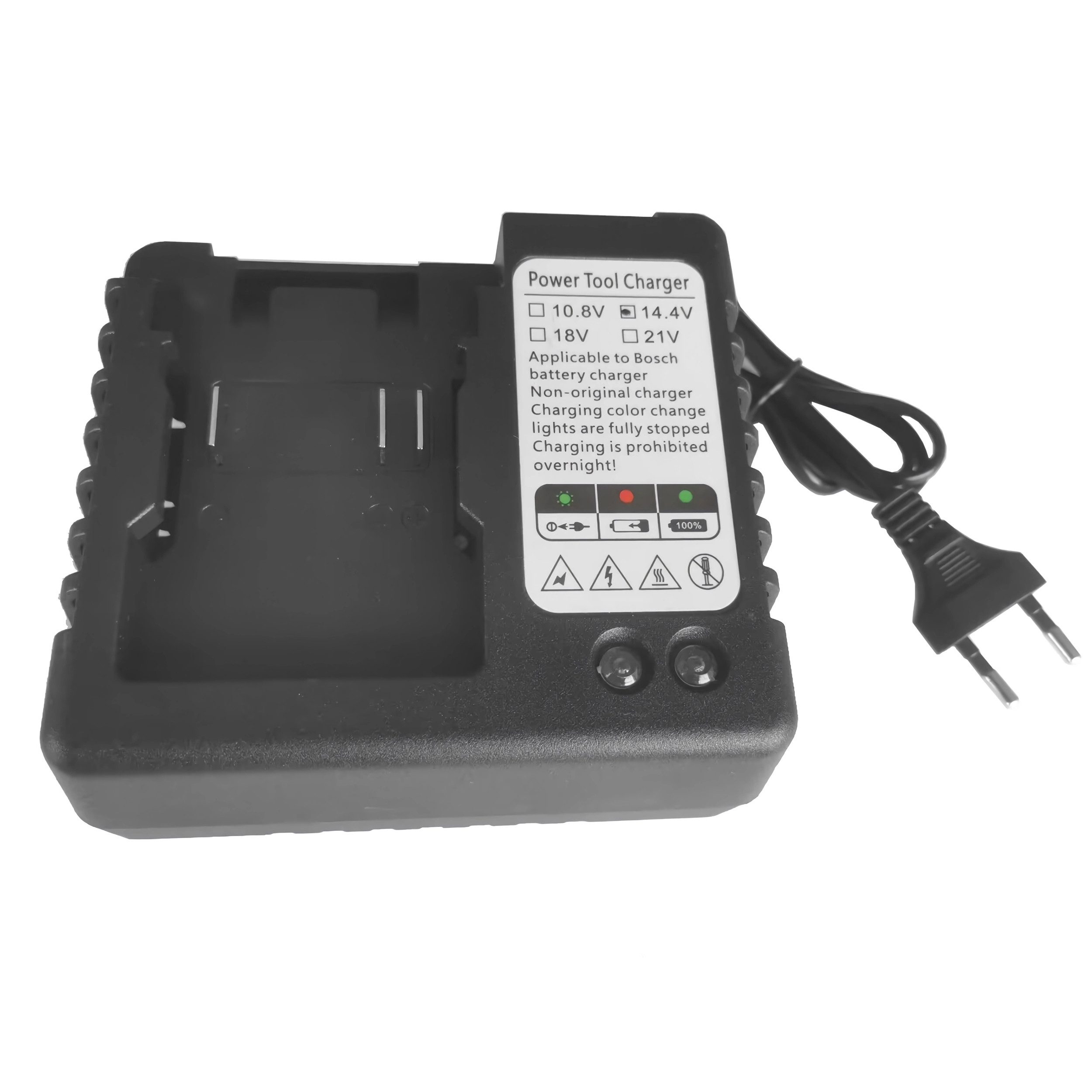 Bolwins P78C 14,4V 1,5A Akku Ladegerät passend für BOSCH Ladegerät Ladestation Universal-Ladegerät (1500 mA, Packung, 1-tlg., Ladegerät kompatibel mit Bosch Power Tools 14,4V Akkus, Schnellladefunktion mit LED-Statusanzeige)