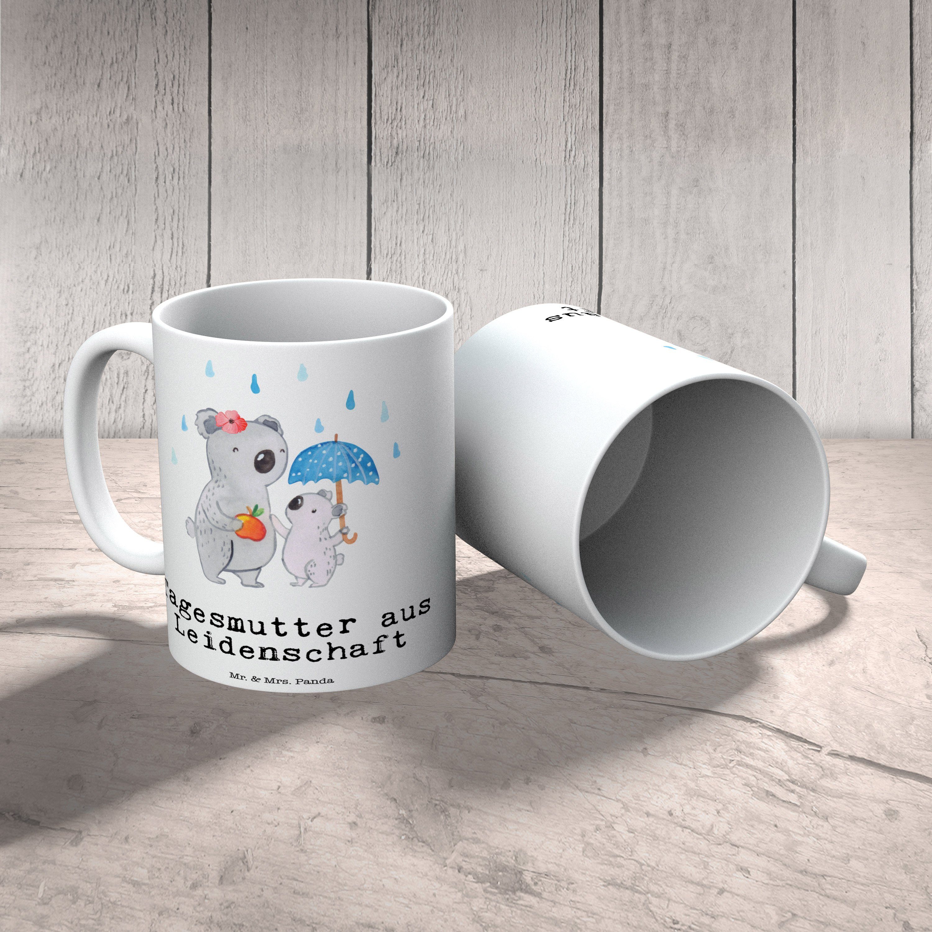 Mr. & Geschenk, Weiß Mrs. Sprüche, Tasse Tasse - Tagesmutter Panda Leidenschaft Keramik aus - Teetas