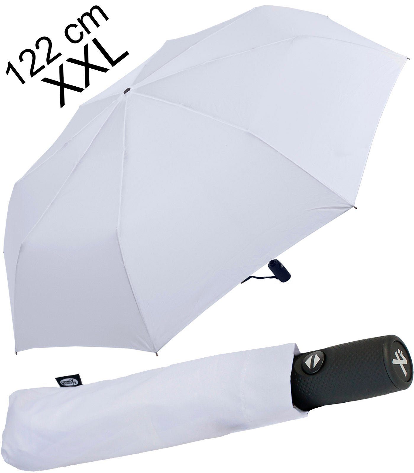 iX-brella Taschenregenschirm XXL Damen-Herren Schirm 122cm mit Auf-Zu-Automatik, riesig