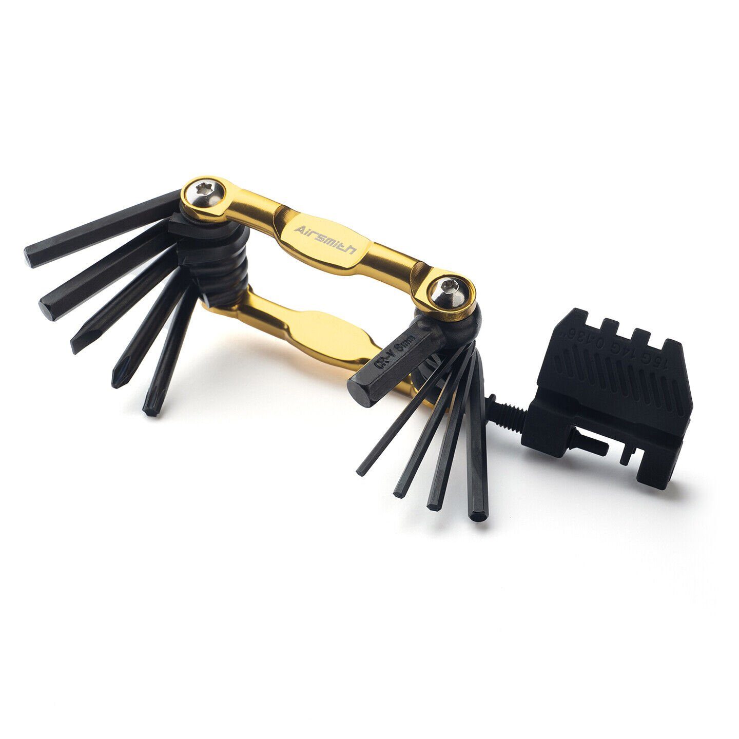 Torx-Schlüssel Multitool Stahl Werkzeug aus 1 Gold mit Fahrrad MTB Multifunktionswerkzeug 14 faltbar Reparatur, Olotos Fahrradwerkzeugset rostfreiem in Kettenbrecher