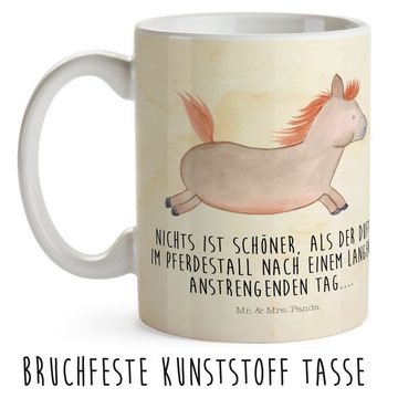 Mr. & Mrs. Panda Kinderbecher Pferd Springen - Vintage - Geschenk, Kindertasse, Pony, Bruchsichere, Kunststoff, Mikrowellenbeständig