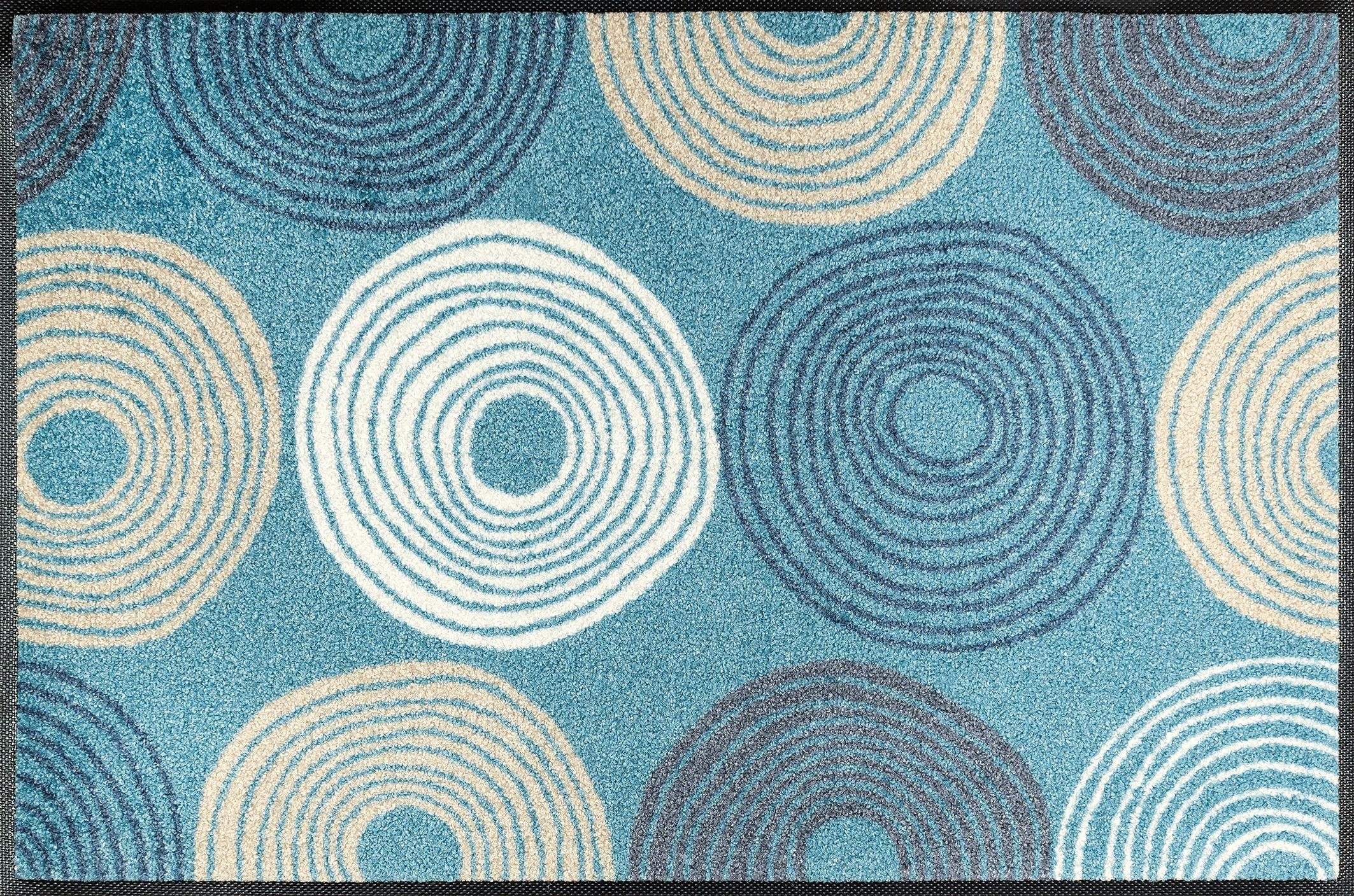waschbar Kleen-Tex, Motiv rechteckig, Höhe: 7 Fußmatte Kreise, by mm, Cyclone, Schmutzfangmatte, wash+dry rutschhemmend,
