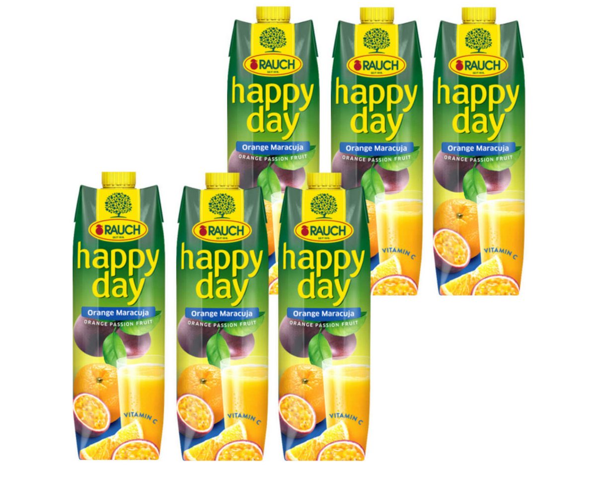 Rauch Fruchtsäfte Saft, Rauch Happy Day Orange Maracuja Fruchtsaft Südfrüchte 1000ml 6er Pack
