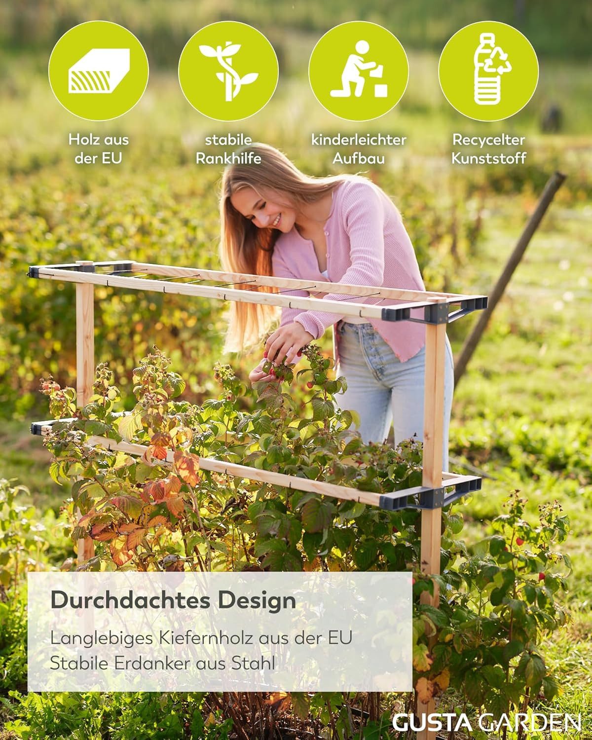 Gusta Garden Rankhilfe BERRY BUDDY, erweiterbares Rankgitter aus Holz, 120c günstig online kaufen
