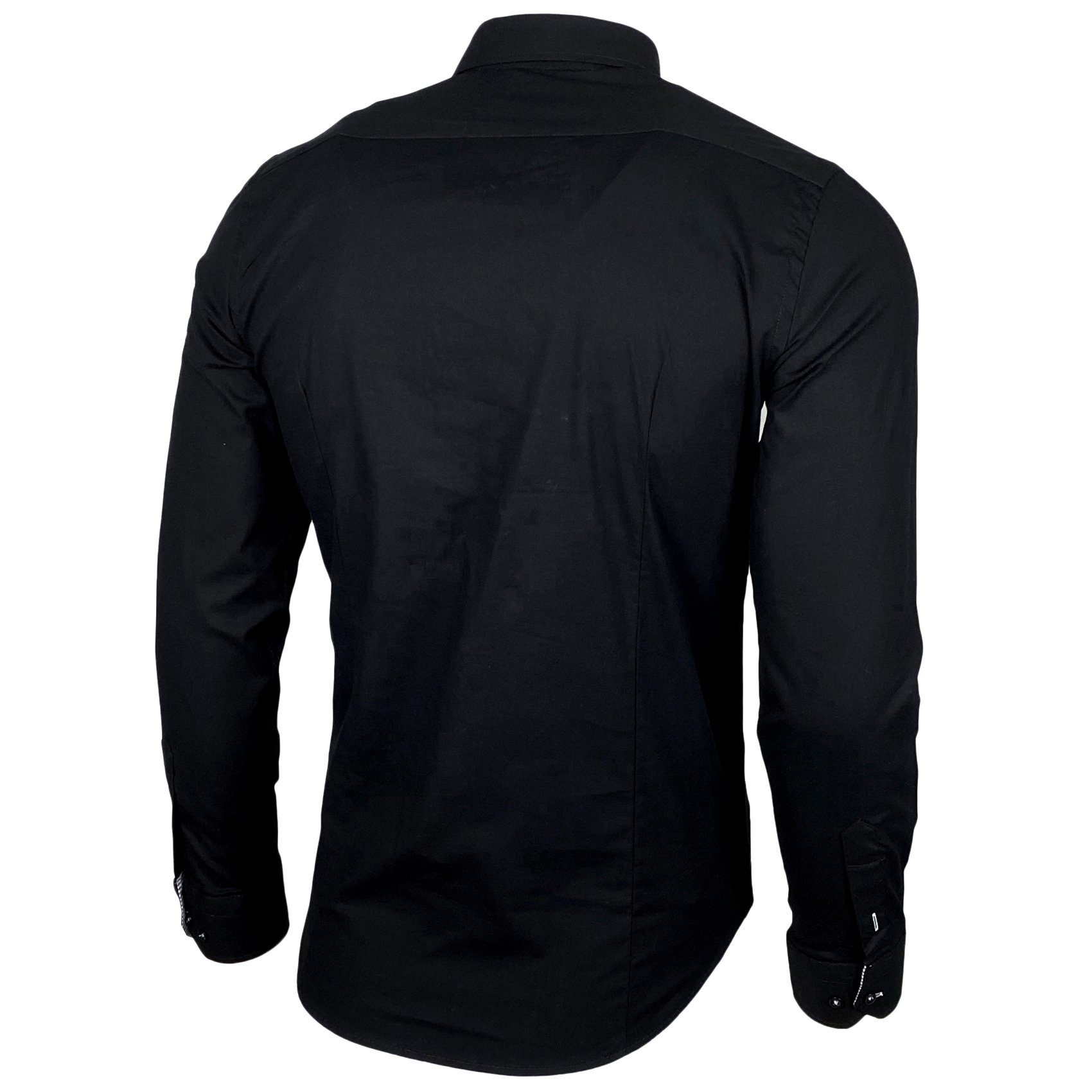 Baxboy Langarmhemd Baxboy Edel Dezent Herren Hemd Stickerei Hemden Kontrast Langarm B-508