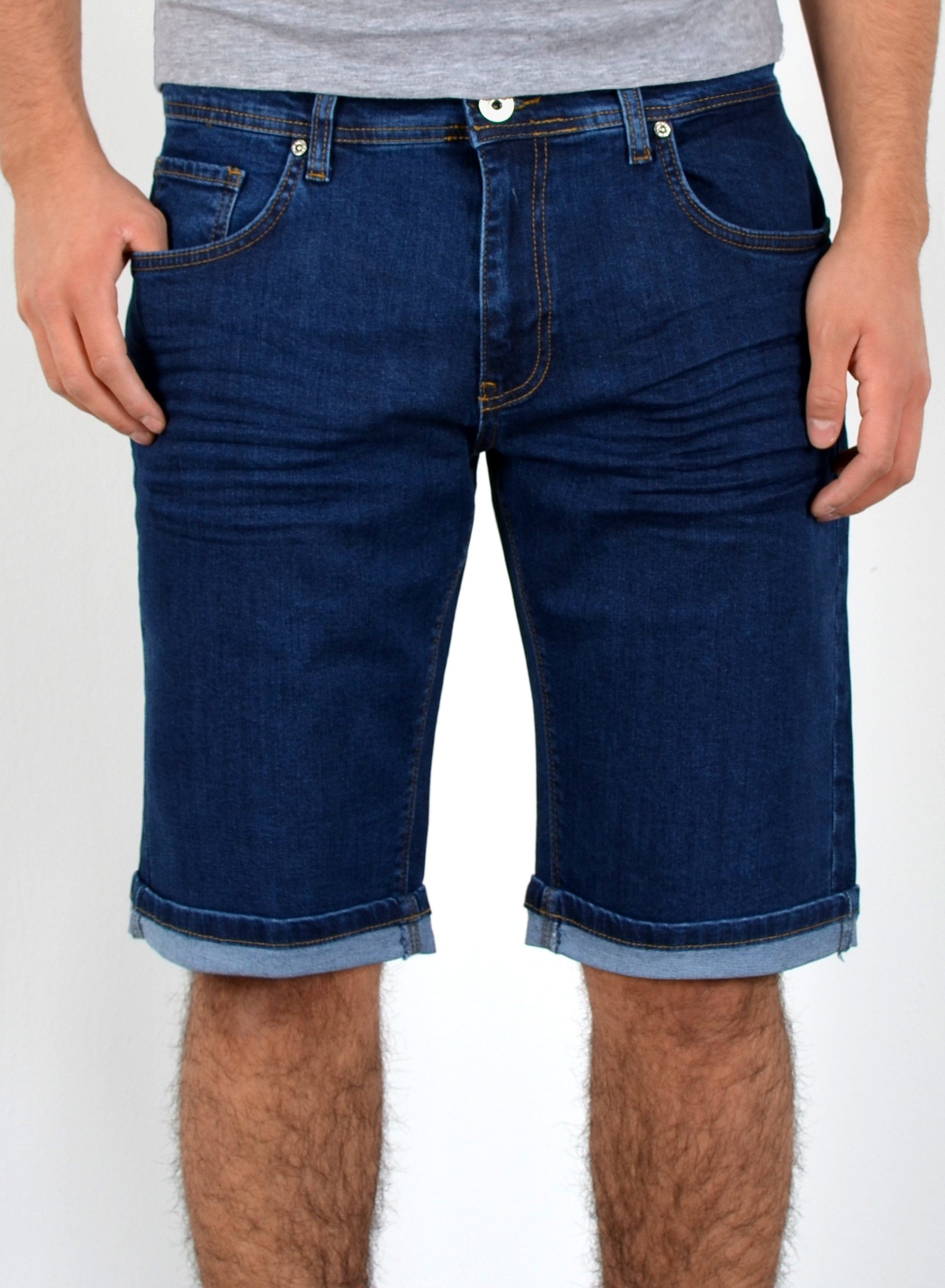 ESRA Jeansshorts A363 Herren Jeans Blau Hose mit Capri Herren Herren Größe, Shorts Hose Look, Herrren Jeansshorts A398 kurze Jeans Capri Rissen mit Plussize Große Comfort im Jeanshose Shorts Indigo Hose, Jeans Destroyed Regular 5 mit Herren Pocket, / kurze Übergröße Capri Stretch, Shorts, Herren bis Jeans Herren Straight Jeanshose