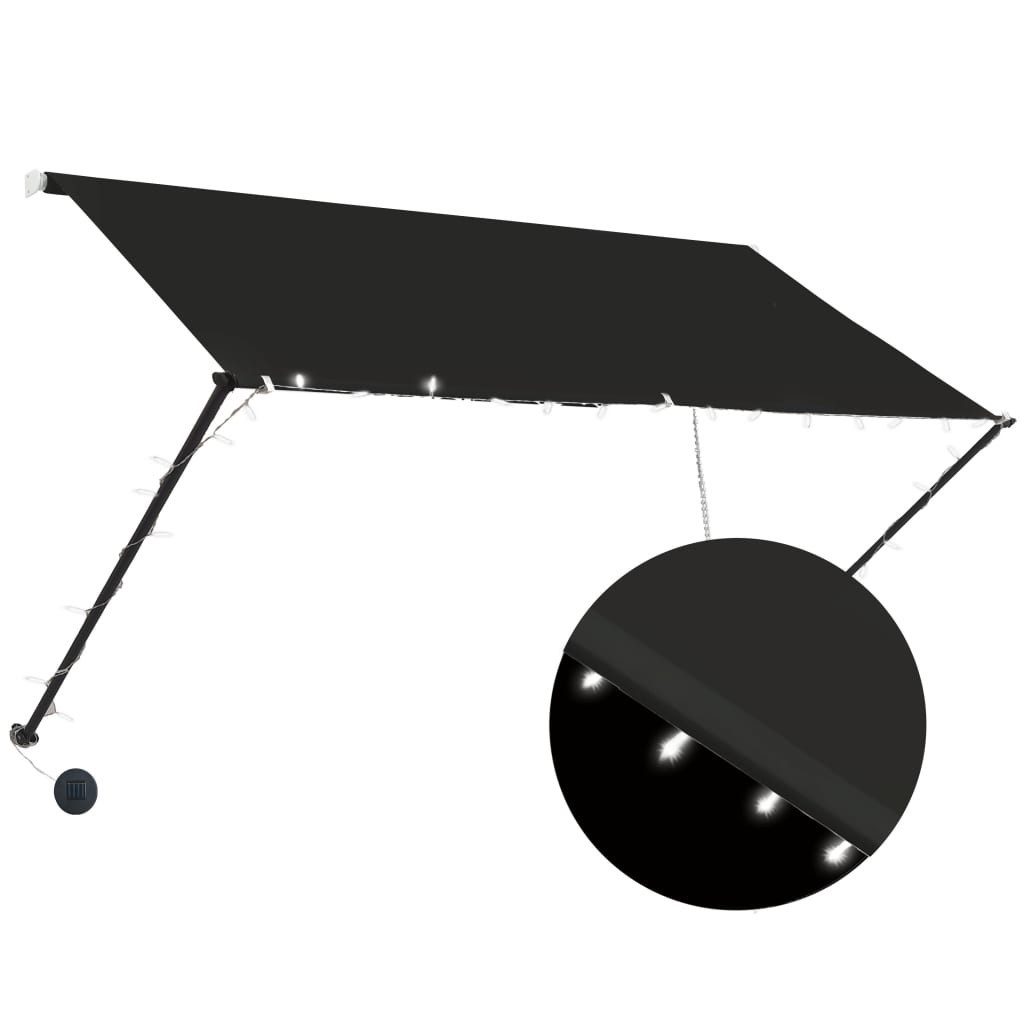vidaXL Markise 250 x 150 cm Einziehbare Markise mit LED 250x150 cm Anthrazit Balkon T