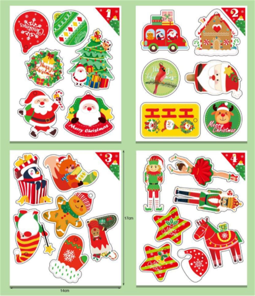 Weihnachtsgeschenk-Taschen-Set Dekohänger Weihnachts-Kraftpapiertüten-Set,Weihnachtsgeschenktüten 24er-Set, ZAXSD