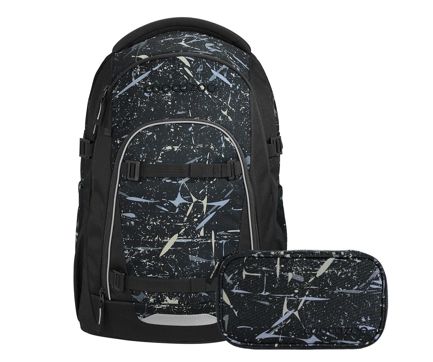 coocazoo Schulranzen Schulrucksack-Set MATE Reflective Splash 2-teilig, Kollektion 26 (2-teilig), ergonomisch, Körpergröße: 135 - 180 cm, Easy-Grow-System