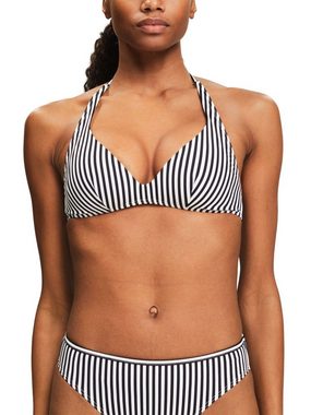 Esprit Triangel-Bikini-Top Gestreiftes Bikinitop im Neckholder-Design
