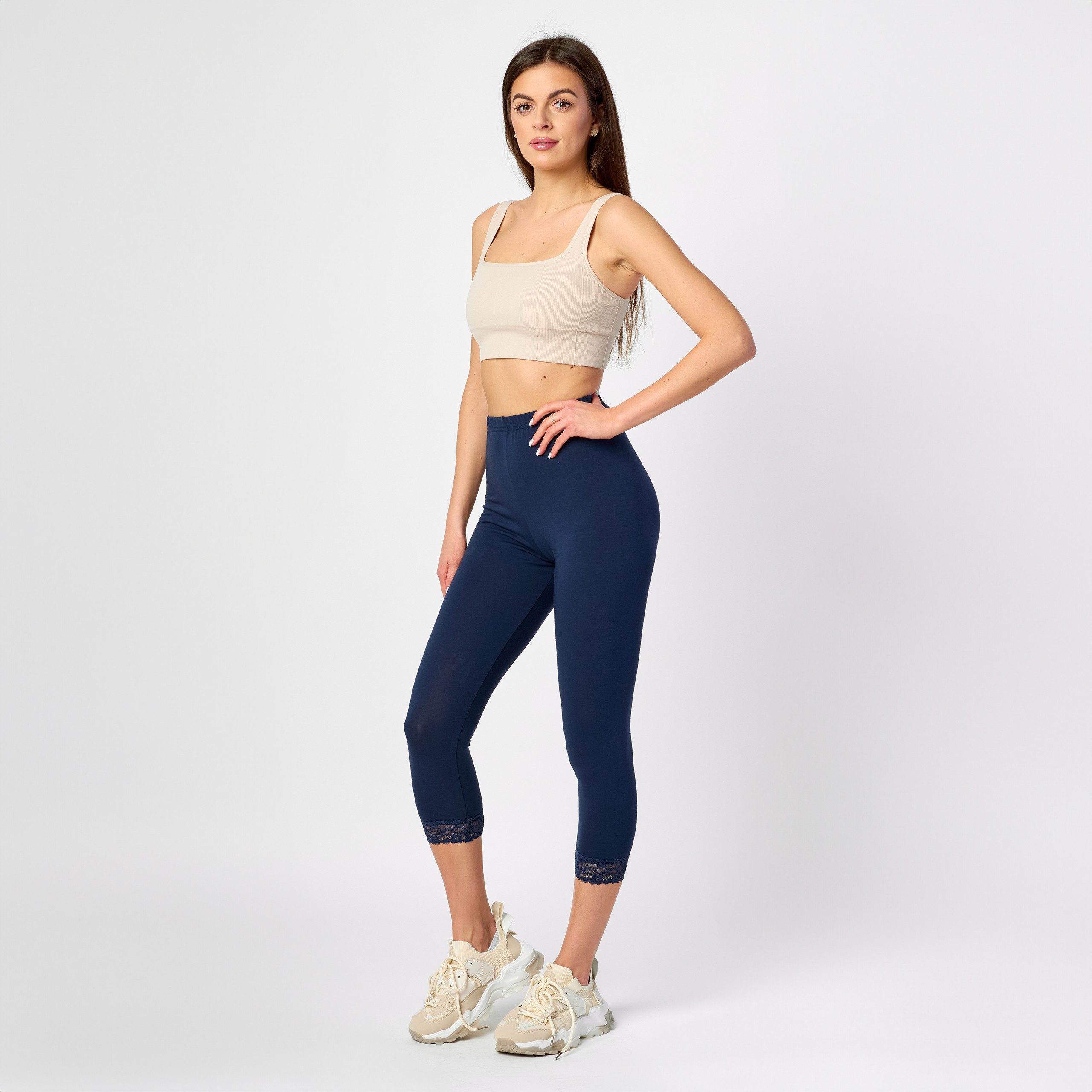 Merry Style Leggings Damen 3/4 Capri Hose MS10-224 (1-tlg) aus Baumwolle mi günstig online kaufen