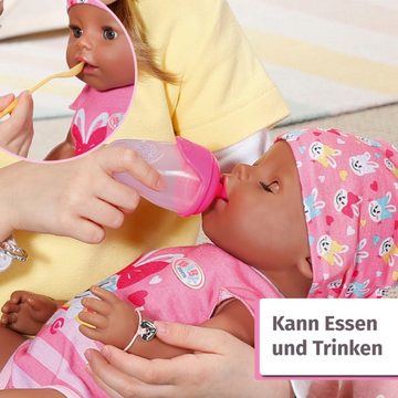 Baby Born Babypuppe Magic Girl Brown Eyes, 43 cm (Set, 13-tlg), mit 10 lebensechten Funktionen