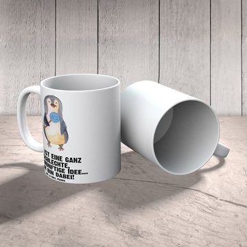 Mr. & Mrs. Panda Tasse Pinguin Lolli - Weiß - Geschenk, Gauner, spülmaschinenfest, naschen, XL Tasse Keramik, Großes Füllvolumen