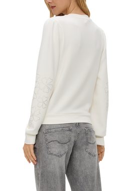 QS Sweatshirt Sweatshirt mit Blumen-Print