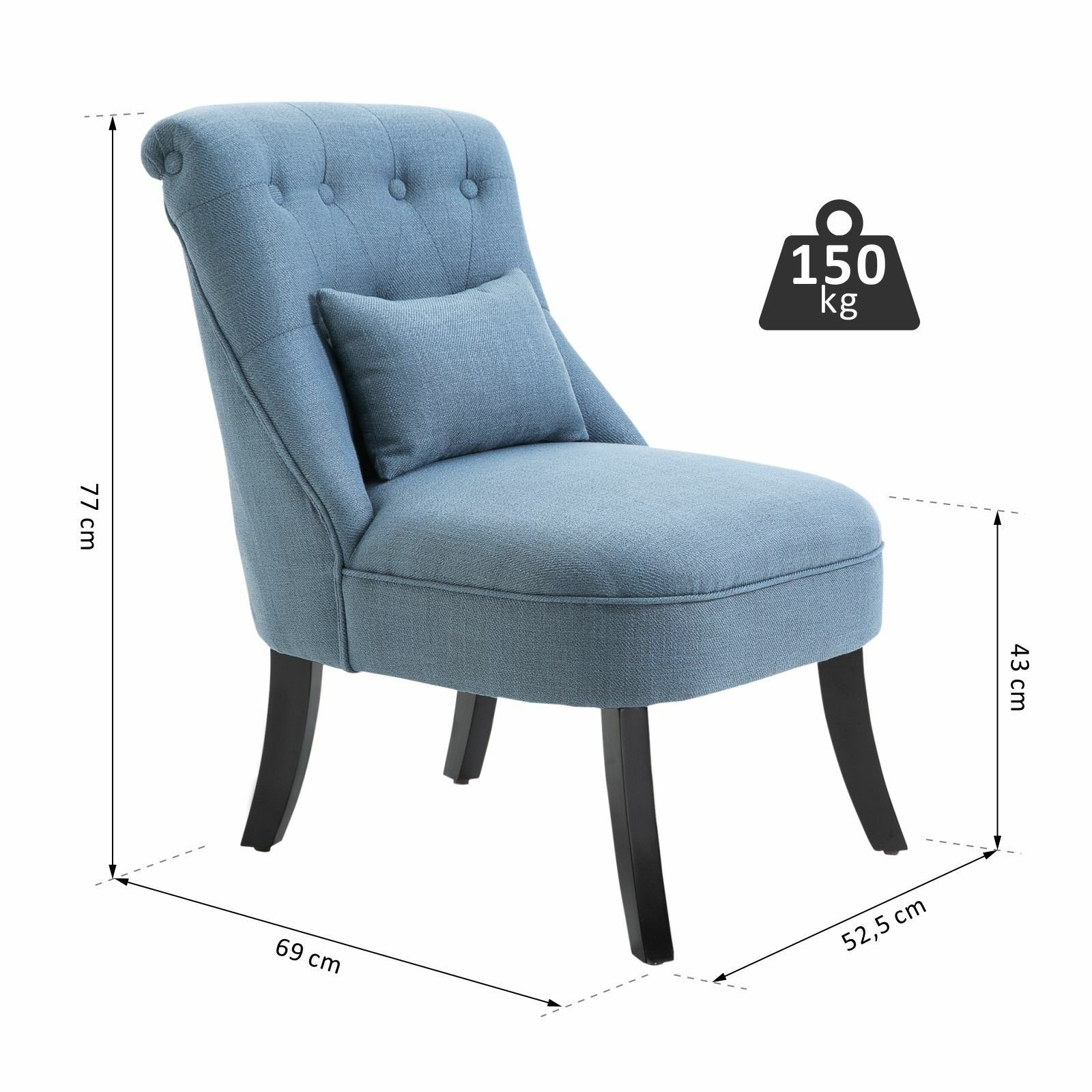 Rückenkissen Sessel HOMCOM Relaxsessel mit blau