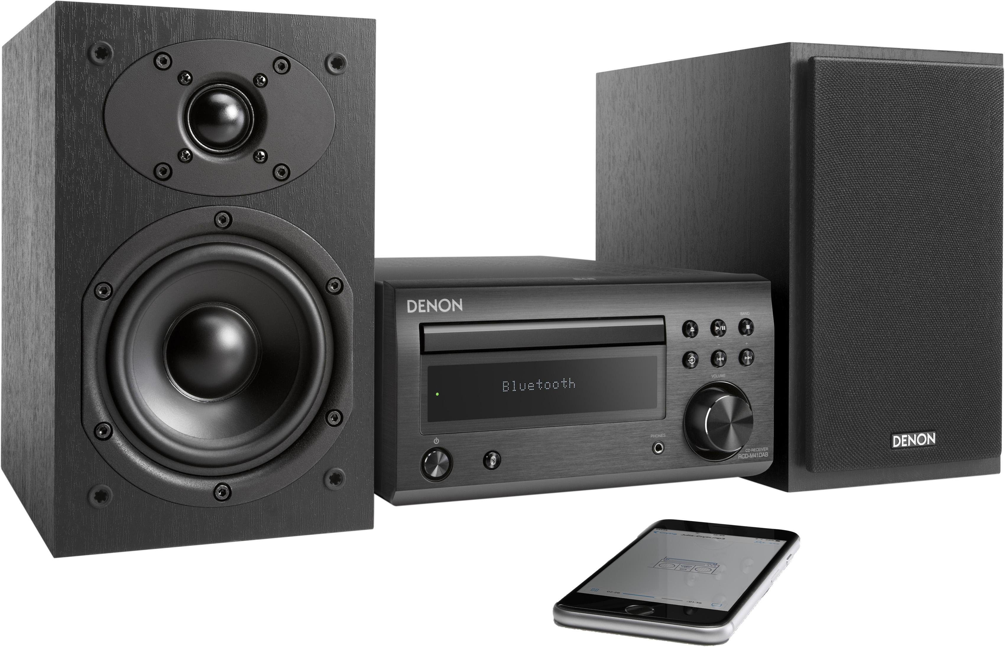 Denon D-M41 Microanlage (Digitalradio (DAB), FM-Tuner mit RDS, 60 W, CD-Player, Bluetooth)