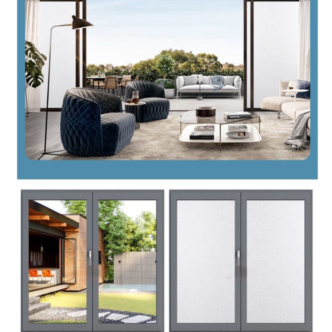 FOUORTUNATE-BEE Fensterfolie Statische Milchglas Fensterfolie blickdicht, selbsthaftend matt, Sichtschutz Fensterfolie ohne Kleber für Bad, Küche & Fenster – Bild 4 von 5