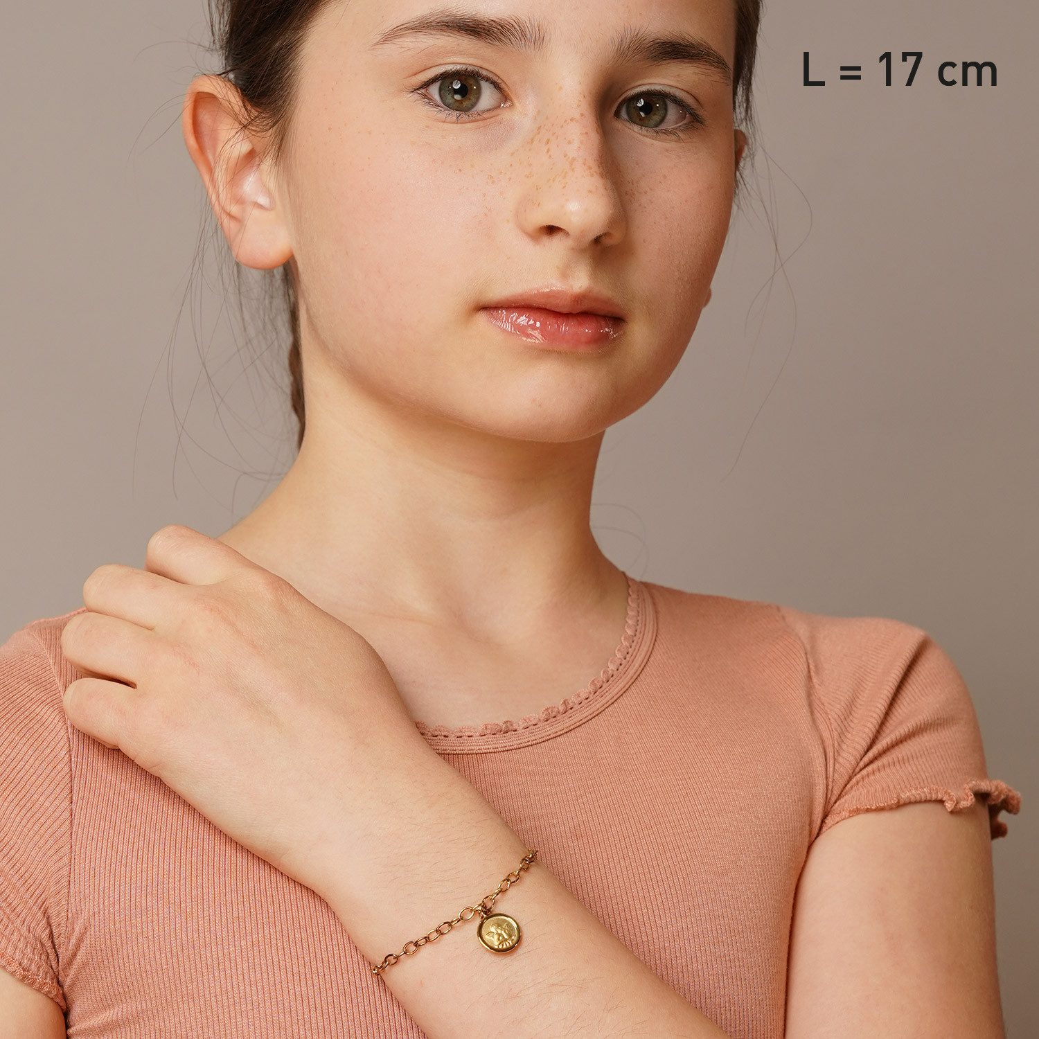 trendor Silberarmband 51202, mit Engel-Anhänger 925 Silber Goldplattiert 17 cm