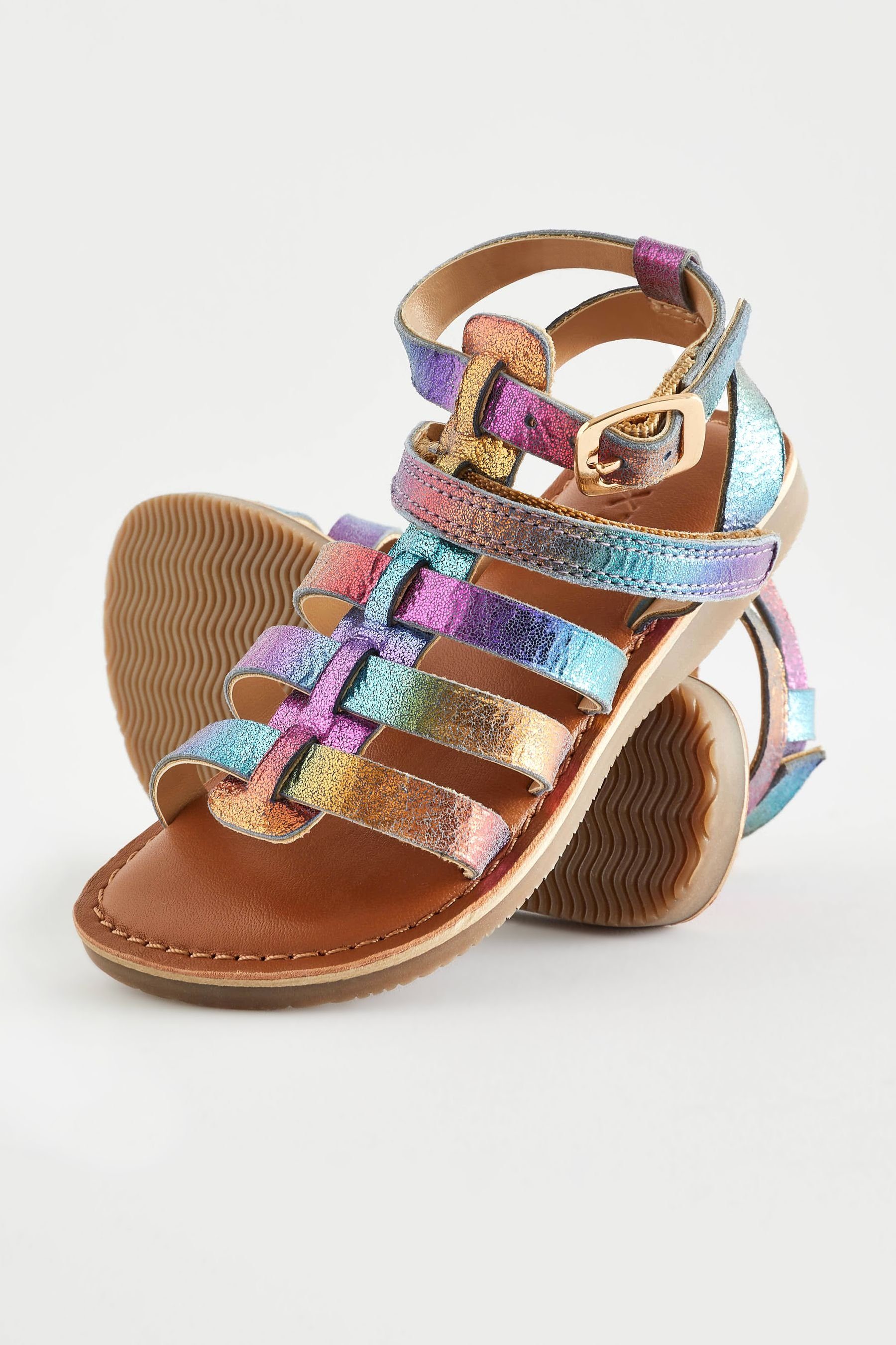 (1-tlg) Next aus Römersandale Römersandalen Rainbow Leder