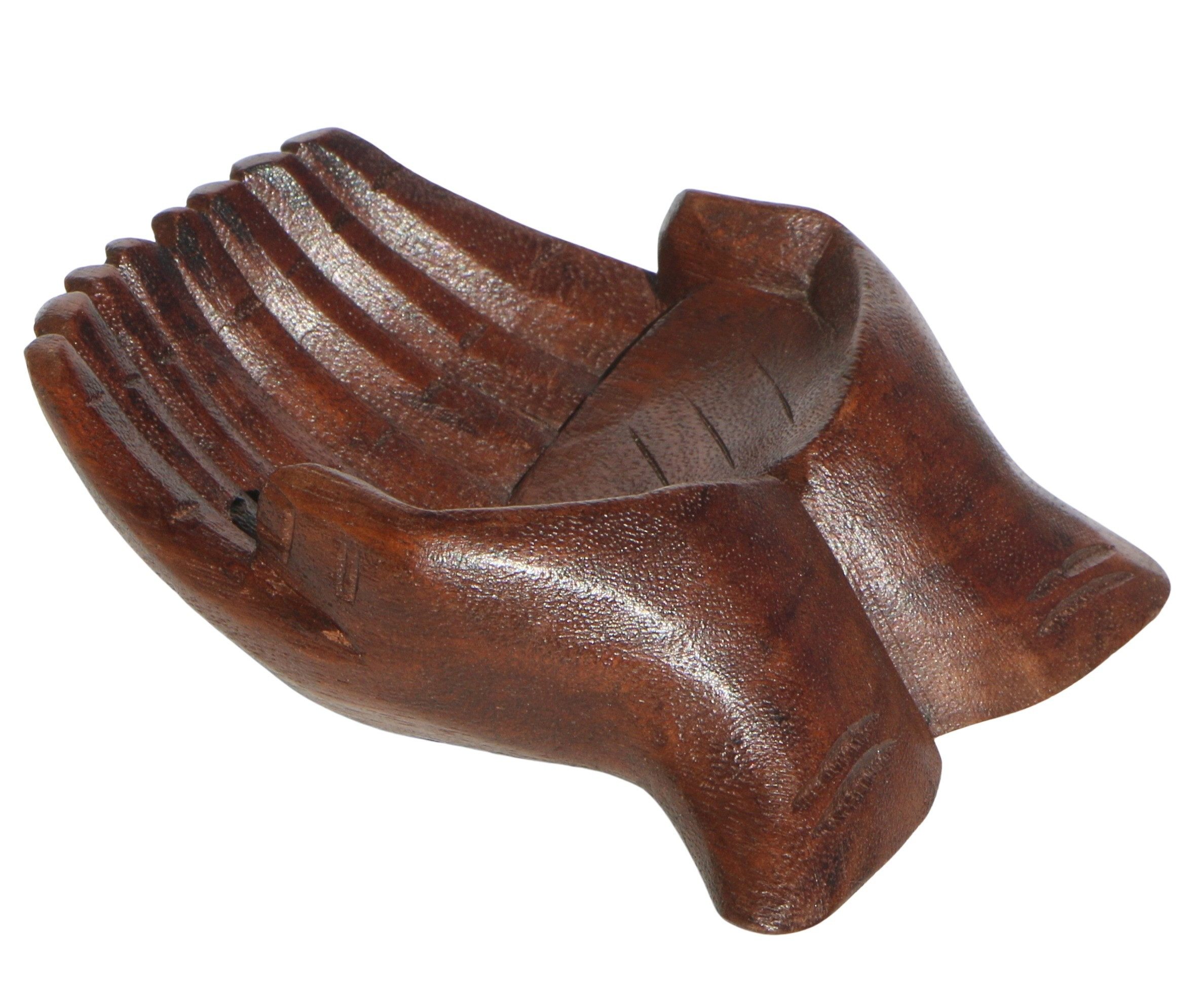 Wogeka Dekoschale Holz-Schale Hände Schmuck-Schale Snackschale Dekoration