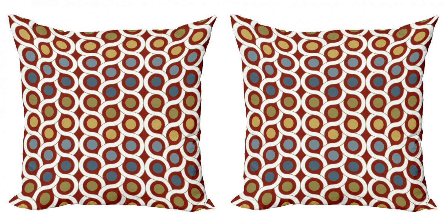 Kreise Doppelseitiger Abstrakt Accent Linien Kissenbezüge Abakuhaus (2 kurvige Modern Stück), Digitaldruck,