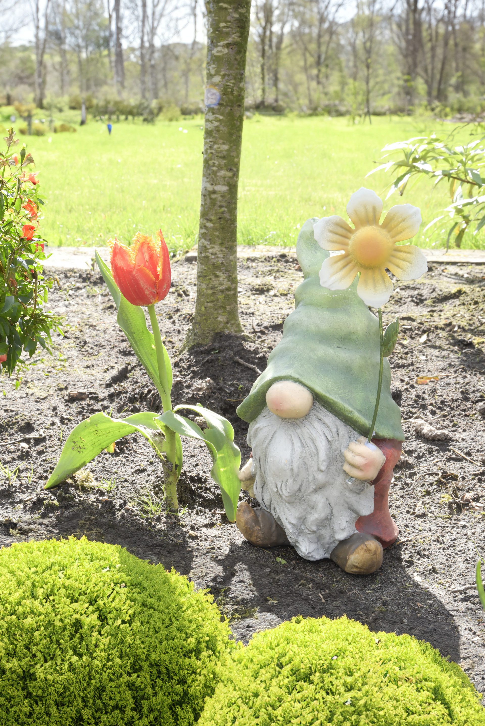 Garden Pleasure Gartenzwerg Gartenzwerg DANNI mit Blume, Kunstharz, Fiberglas