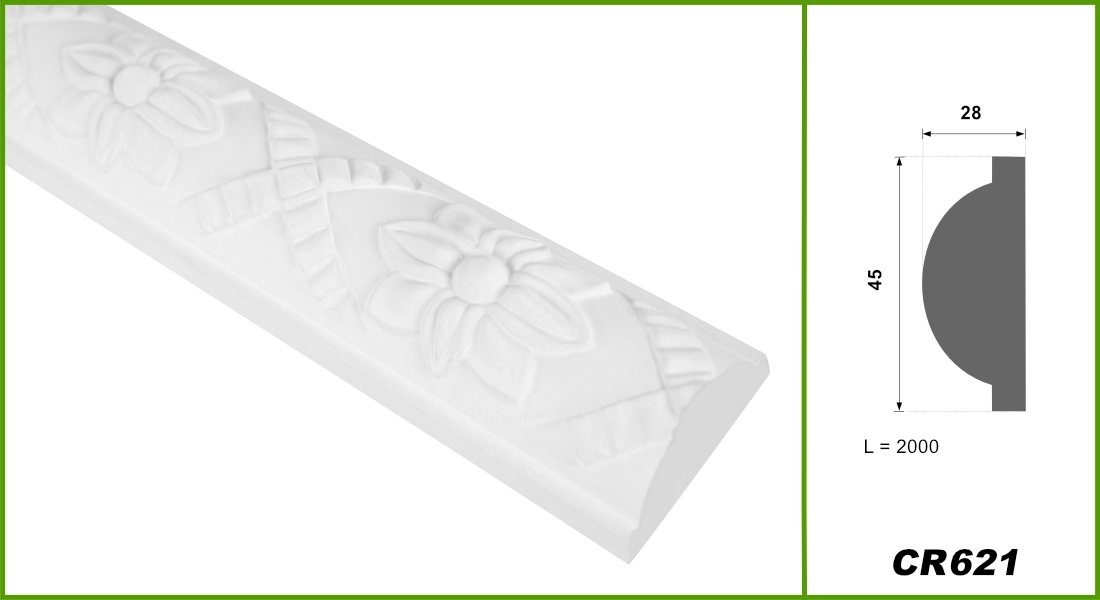 Hexim Stuckleiste CR621, 10 Meter / günstig online kaufen