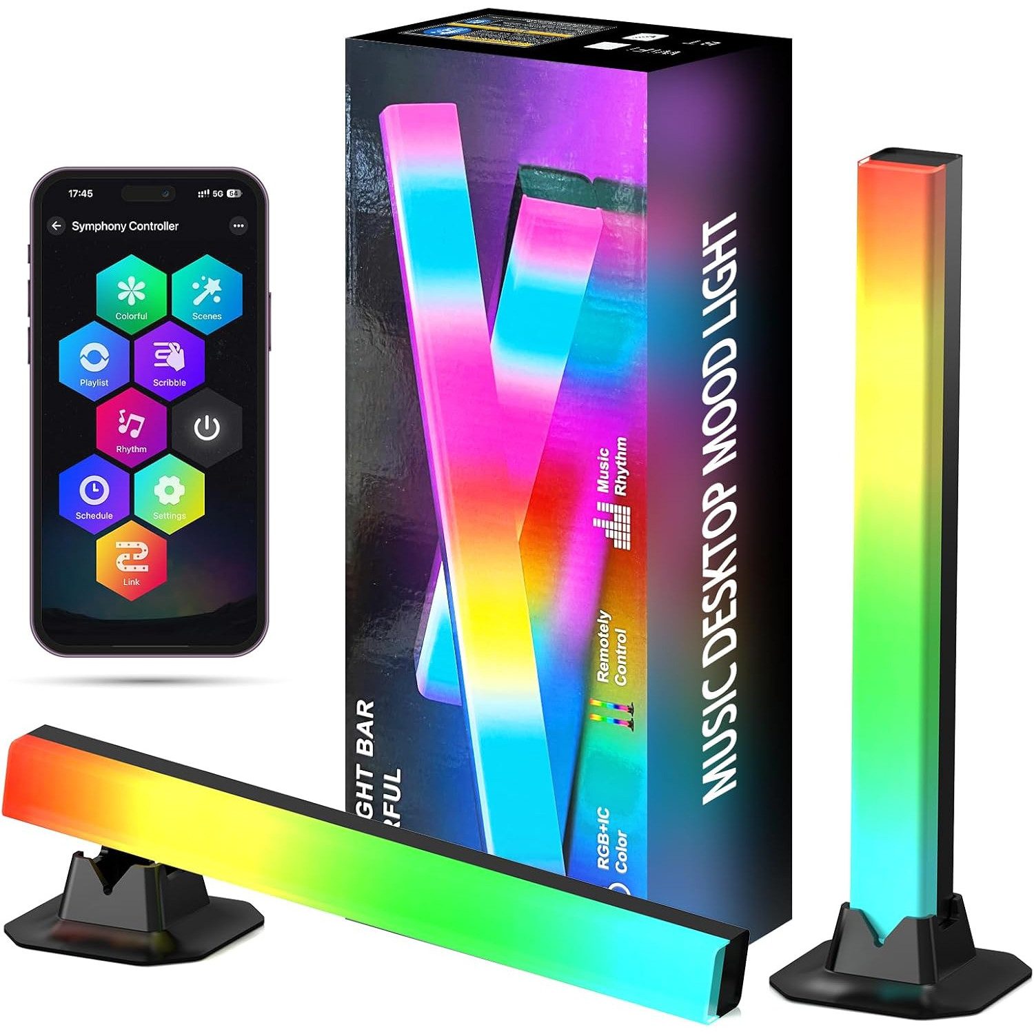 TUWENA LED Stripe LED RGB Lightbar, Lampe Hintergrundbeleuchtung, USB Betrieben Ambient, APP Steuerung, Fernsteuerung für Gaming, PC, TV, Zimmer Deko