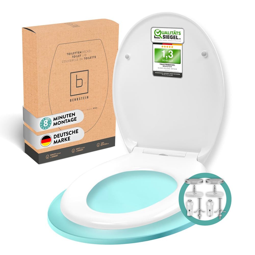 WC-Sitz Premium Toilettendeckel antibakteriell oval weiß