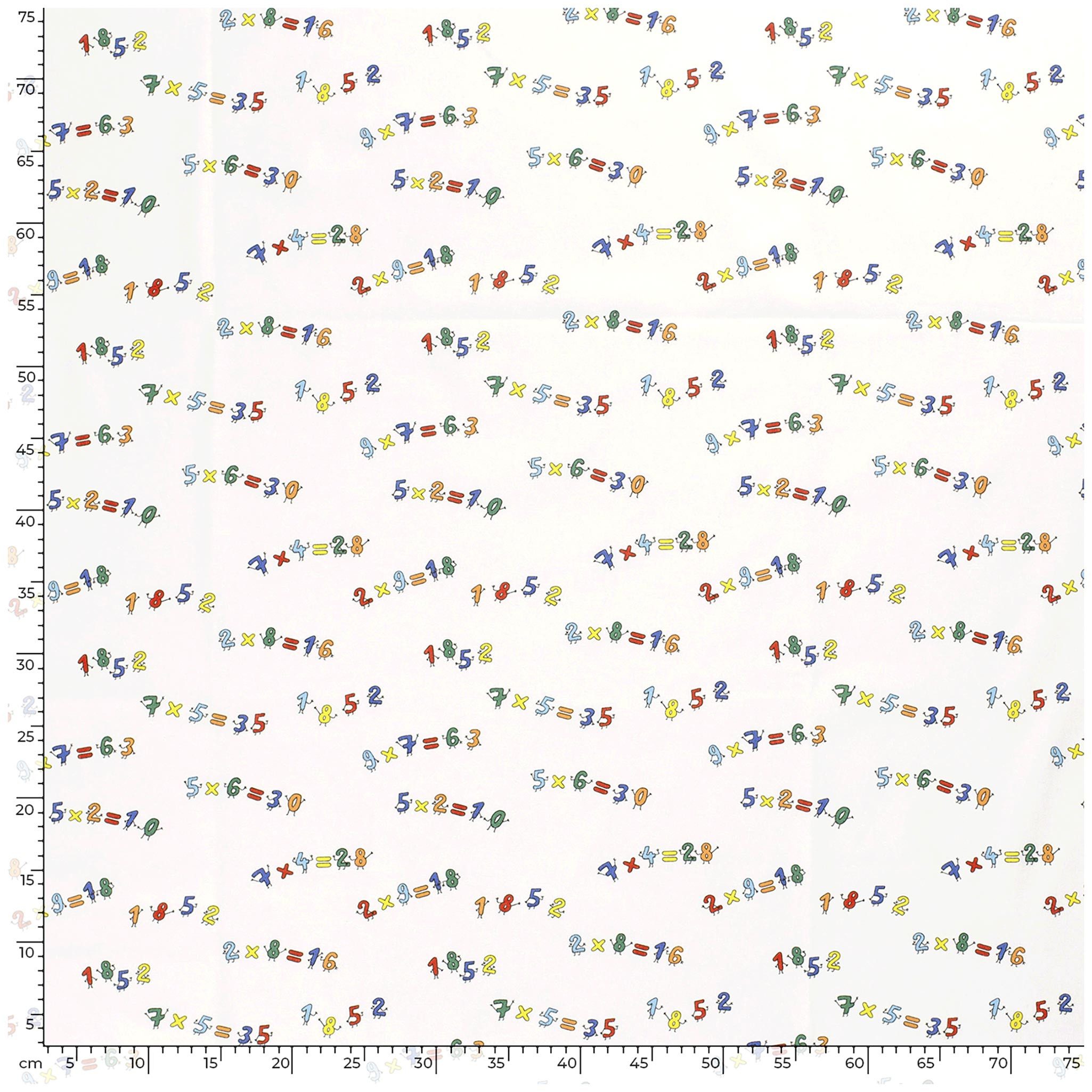 maDDma Stoff Bauwoll-Stoff Schultüte ABC-Schütze Meterware 1 x 1,45m Kinderstoff, Zahlen