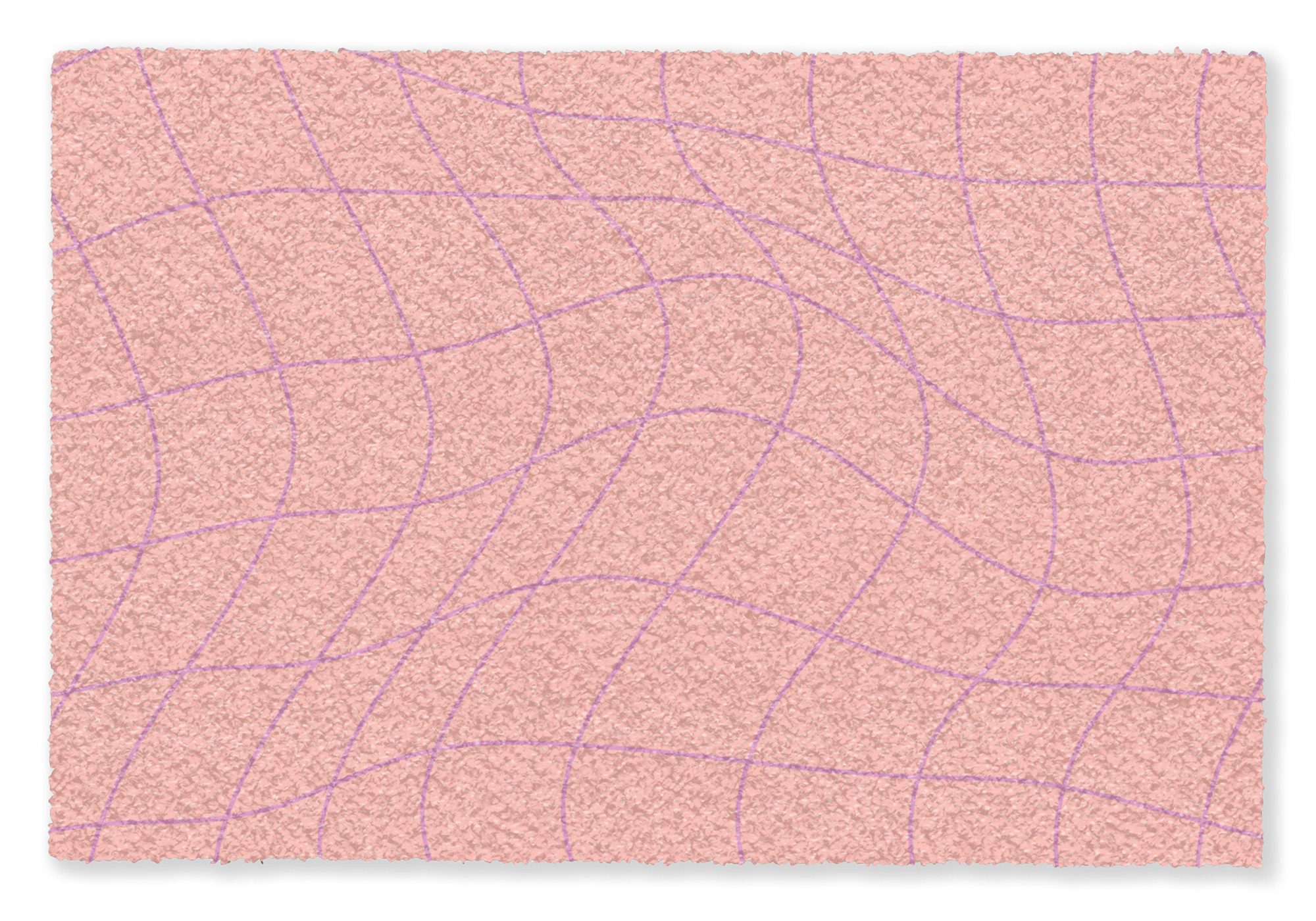 MuchoWow Fußmatte Quadratisches Muster - Rosa - Lila - Wellenlinien, Rechteckig, innen Schmutzfangmatte, Tür, Schmutzfänger Flur, Teppich 60x40 cm
