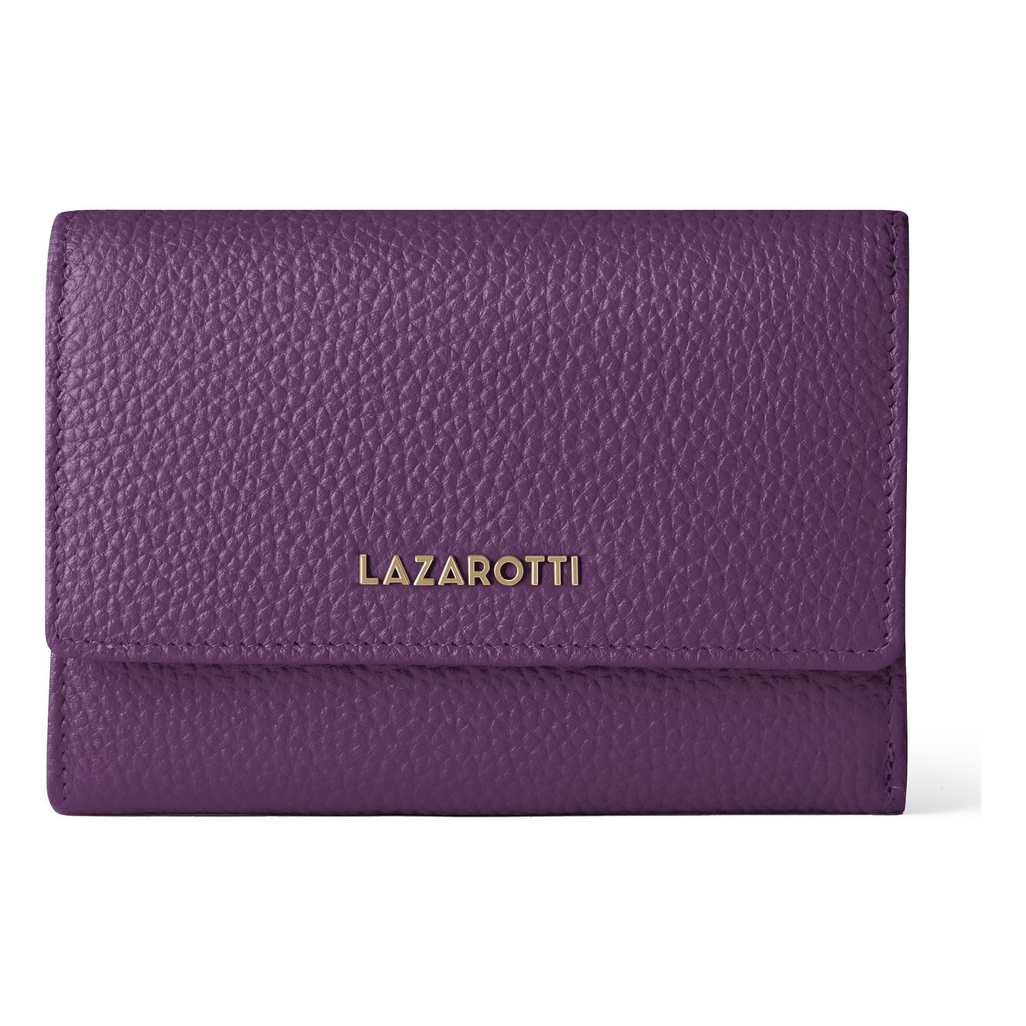 Lazarotti Geldbörse Bologna Leather XL Geldbörse mit Zip-Around Fach Leder 14 cm