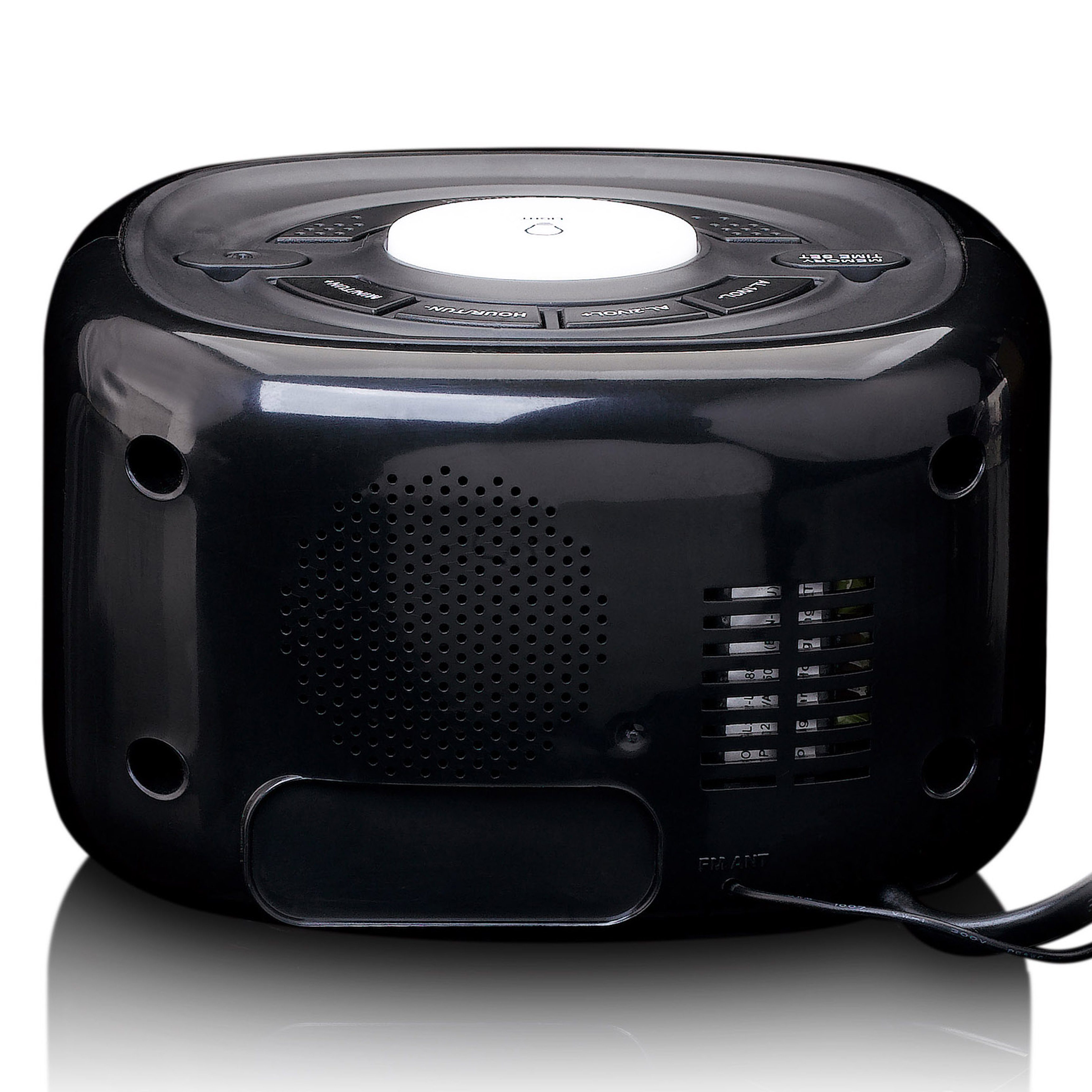 Lenco Radiowecker CR-12BK Radiowecker mit LED-Anzeige, Nachtlicht & FM-Sender