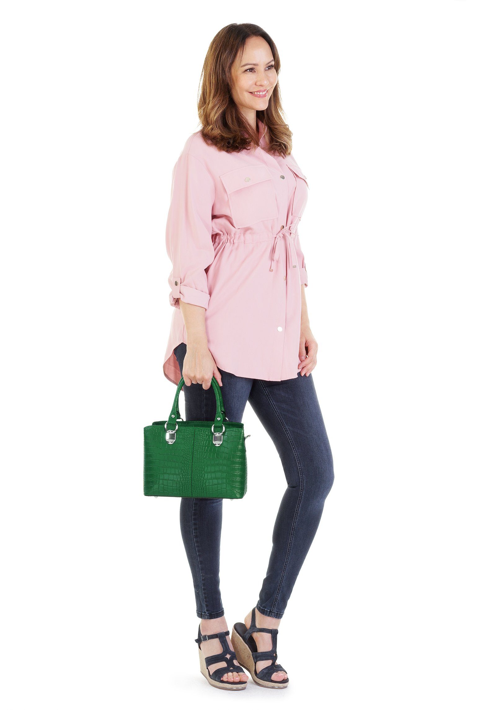 Cluty Umhängetasche (1-tlg), echt Leder, Made in Italy