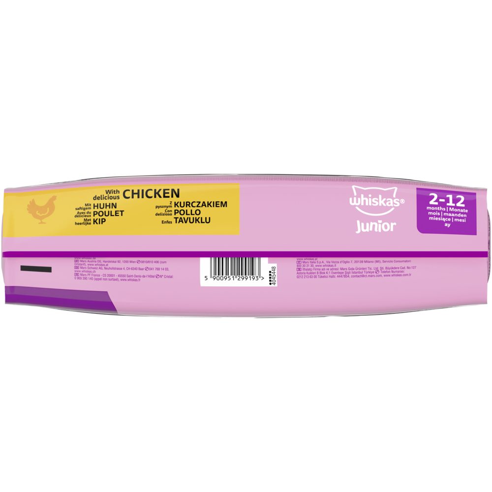 Whiskas WHISKAS® Beutel Junior 2-12 Monate mit Huhn 7kg, Trockenfutter für: Katze