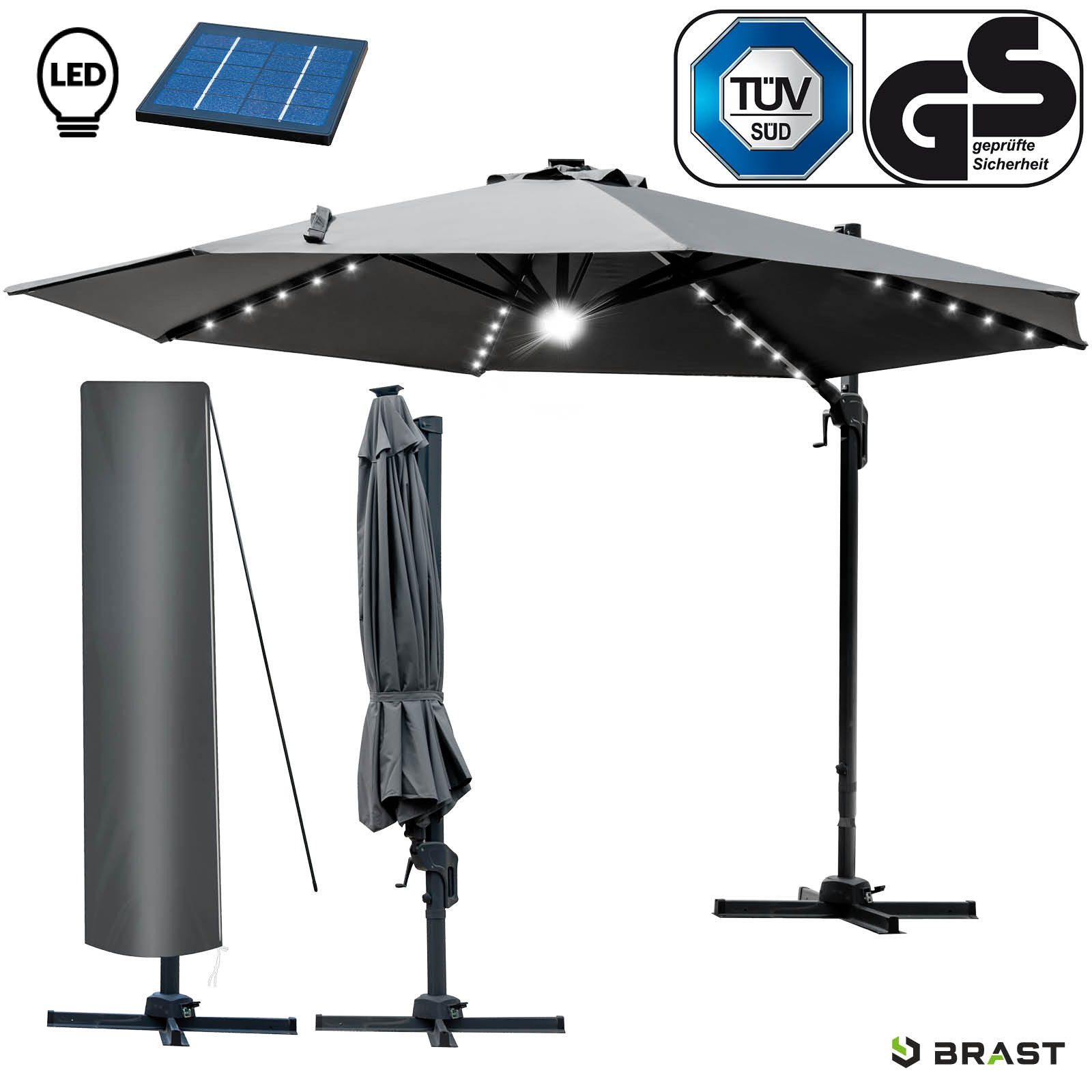BRAST Sonnenschirm Alu Ampelschirm Ø300cm inkl. günstig online kaufen