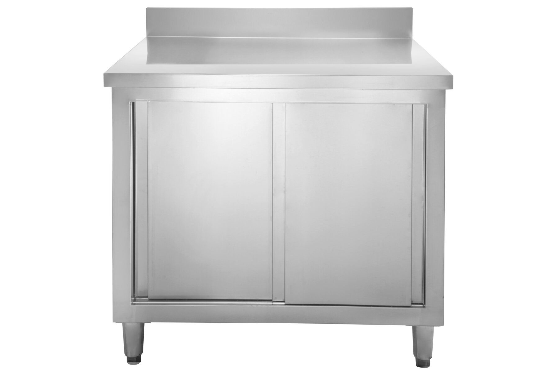 GastroHero Hochschrank Arbeitsschrank ASSB127A Aufkantung mm Edelstahl Schrank mit Stauraum K