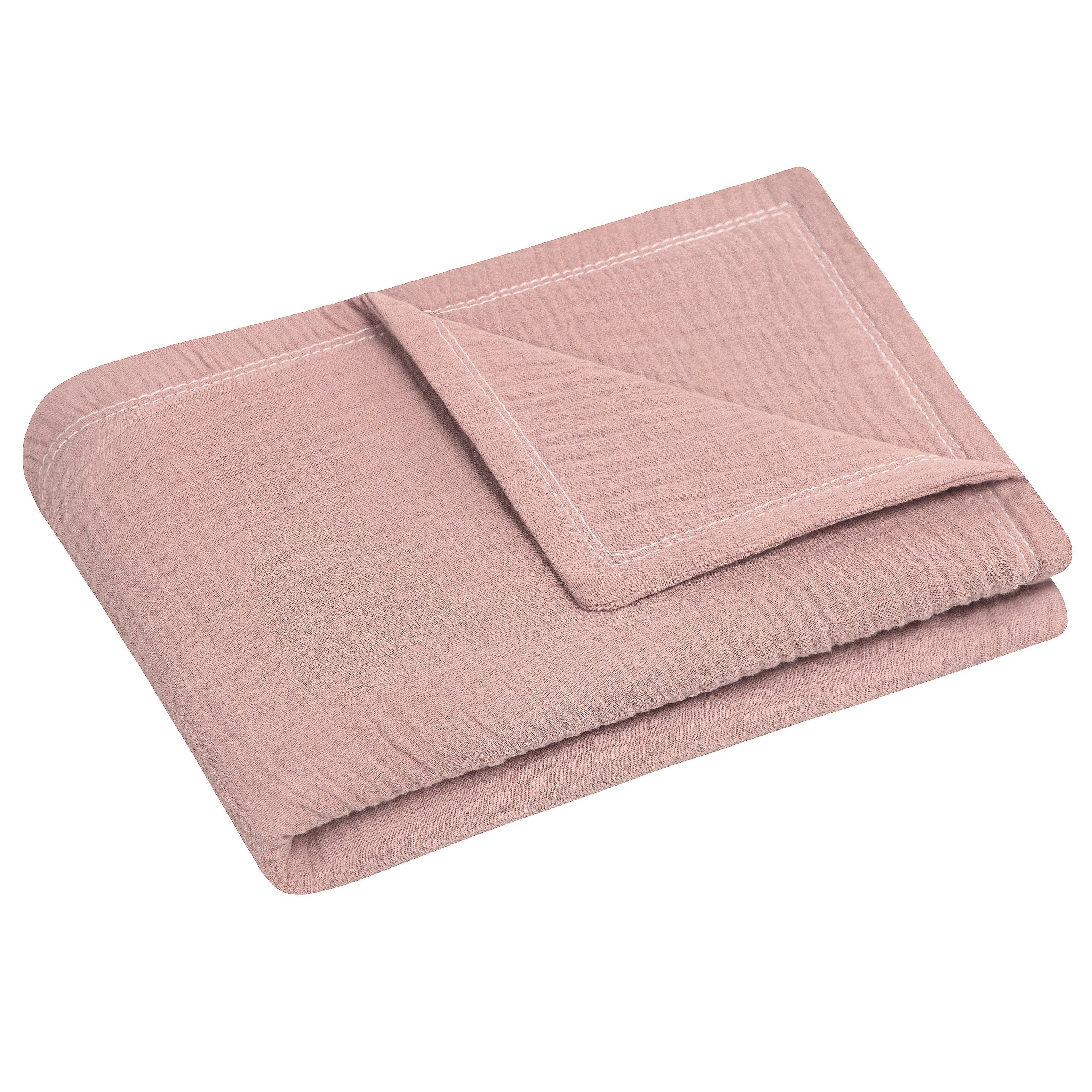 Julius Zöllner Babybettdecke Kuscheldecke Musselin dusty rose 70/100