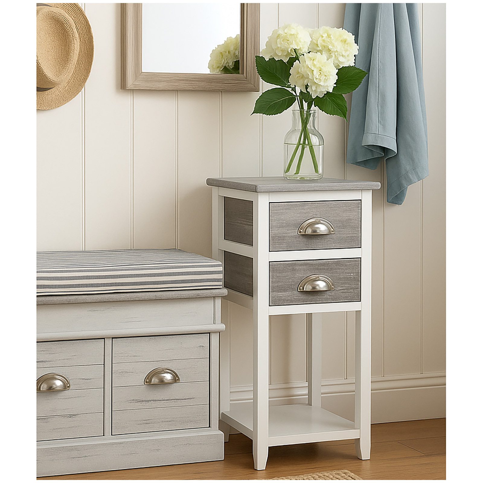 HTI-Living Beistelltisch Beistelltisch mit 2 Schubladen im Shabby Look (Stü günstig online kaufen